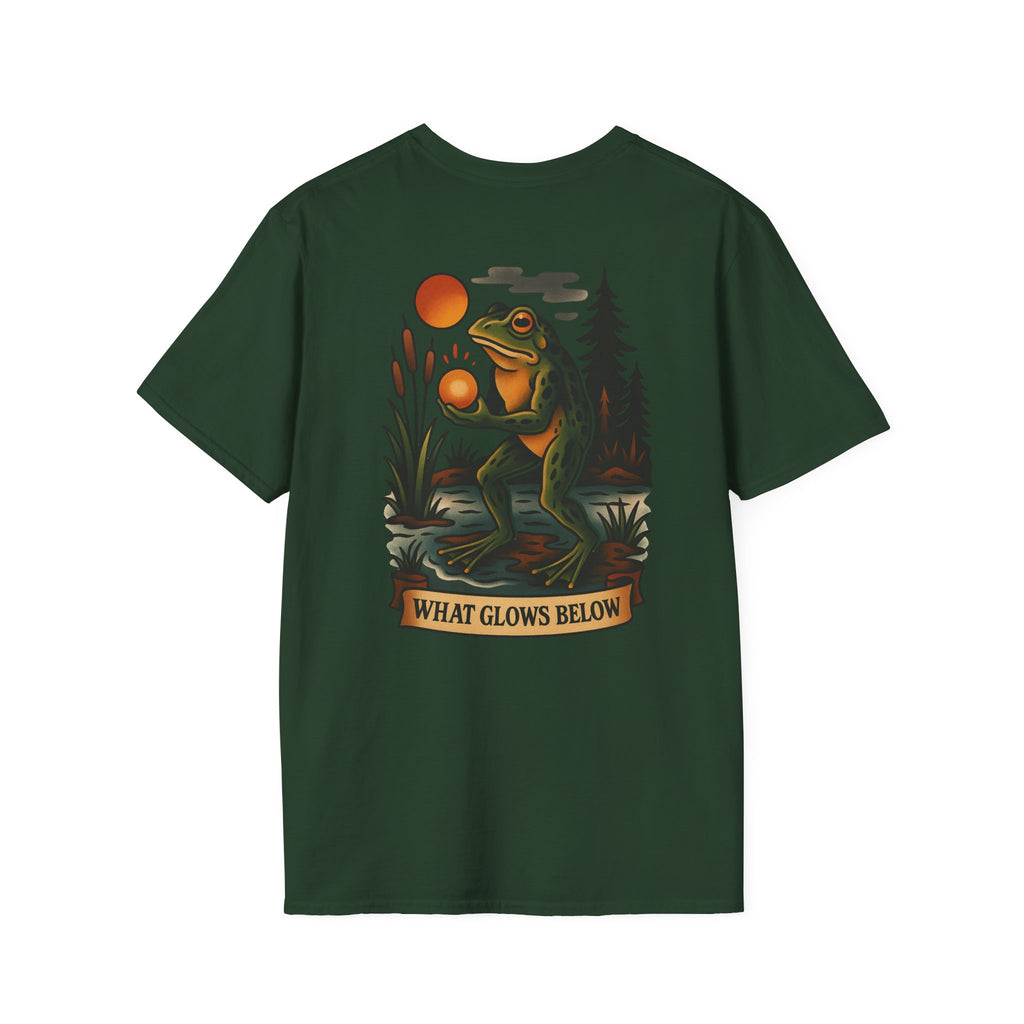 Loveland Frogman Adventure Retro Graphic Tee | Cryptozoology Unisex Softstyle T-Shirt