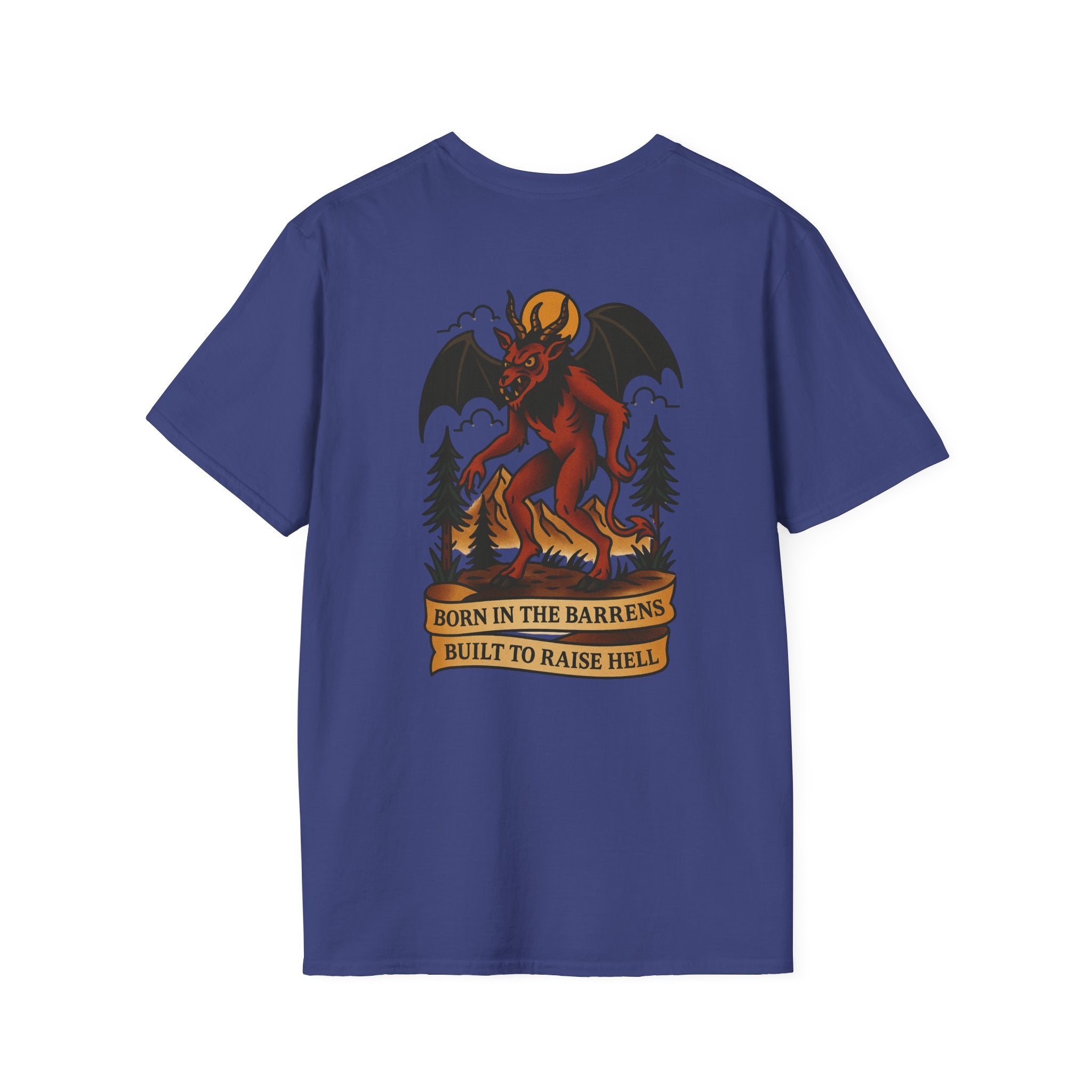 Jersey Devil Adventure Retro Graphic Tee | Cryptozoology Unisex Softstyle T-Shirt