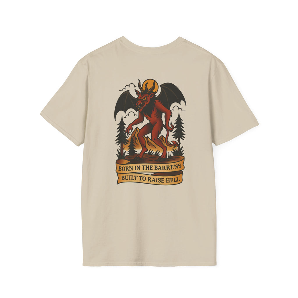 Jersey Devil Adventure Retro Graphic Tee | Cryptozoology Unisex Softstyle T-Shirt