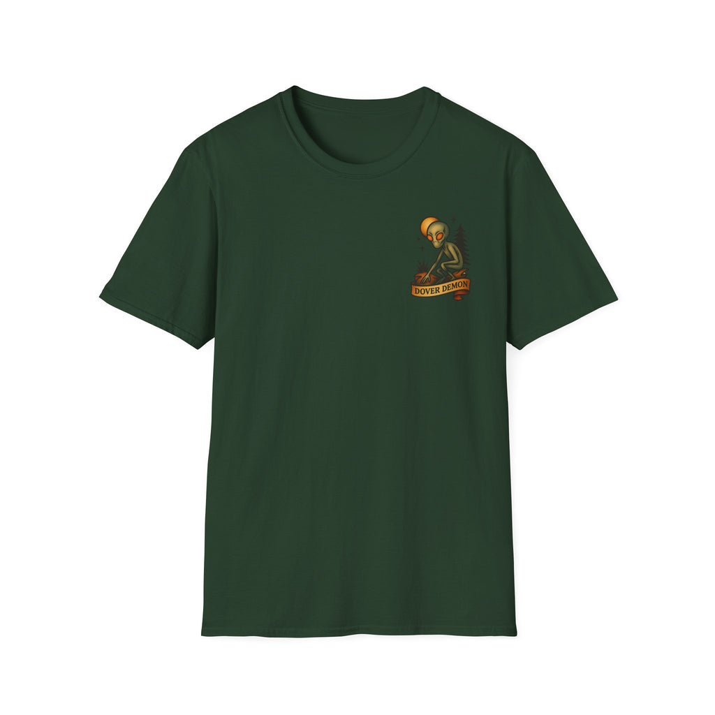Dover Demon Adventure Retro Graphic Tee | Cryptozoology Unisex Softstyle T-Shirt