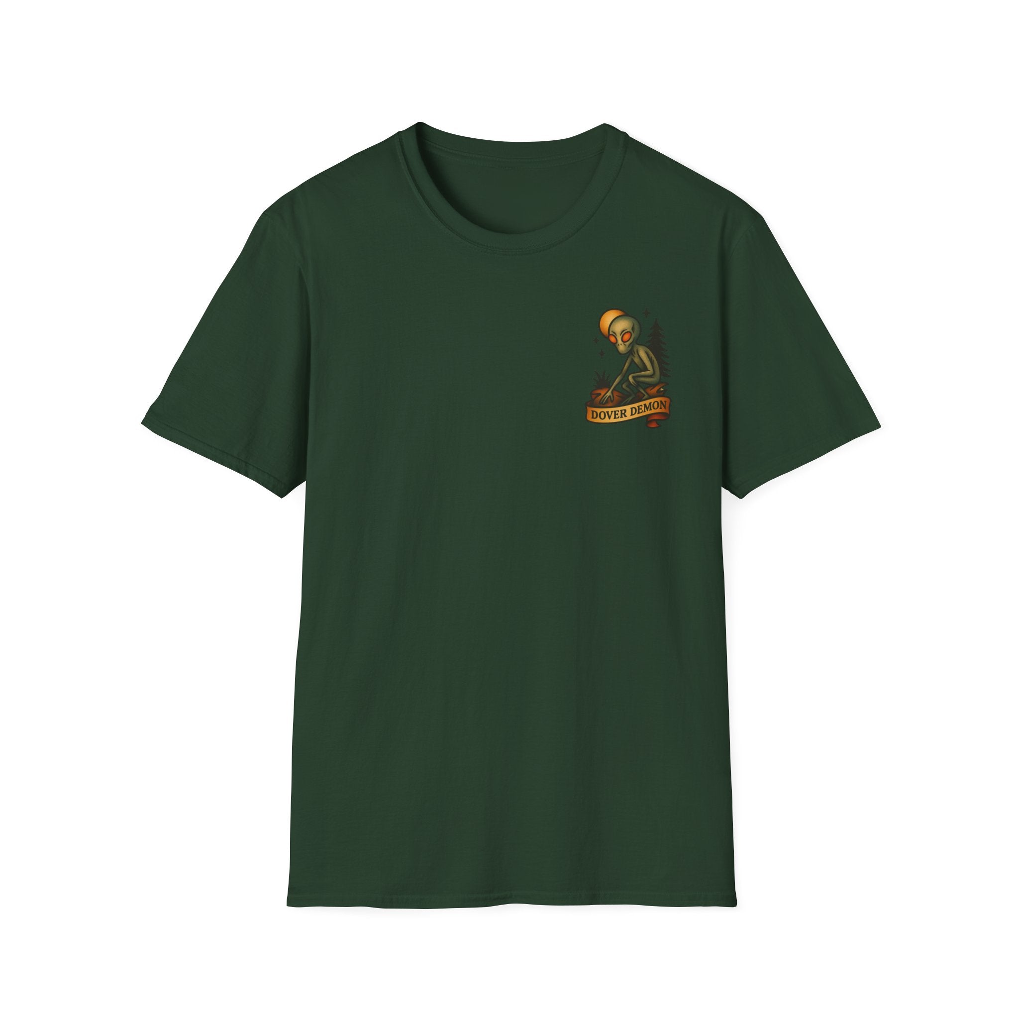 Dover Demon Adventure Retro Graphic Tee | Cryptozoology Unisex Softstyle T-Shirt