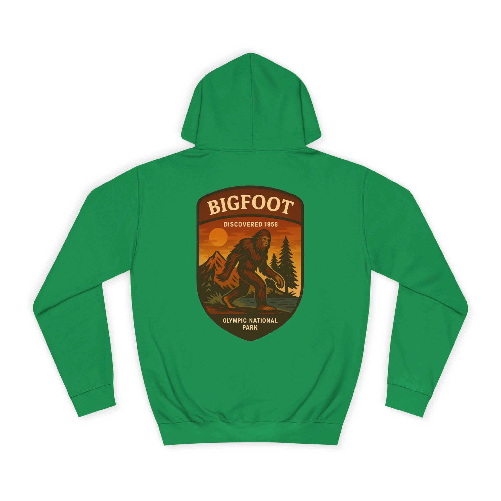 Bigfoot Discovery Patch Hoodie | Retro National Park Style