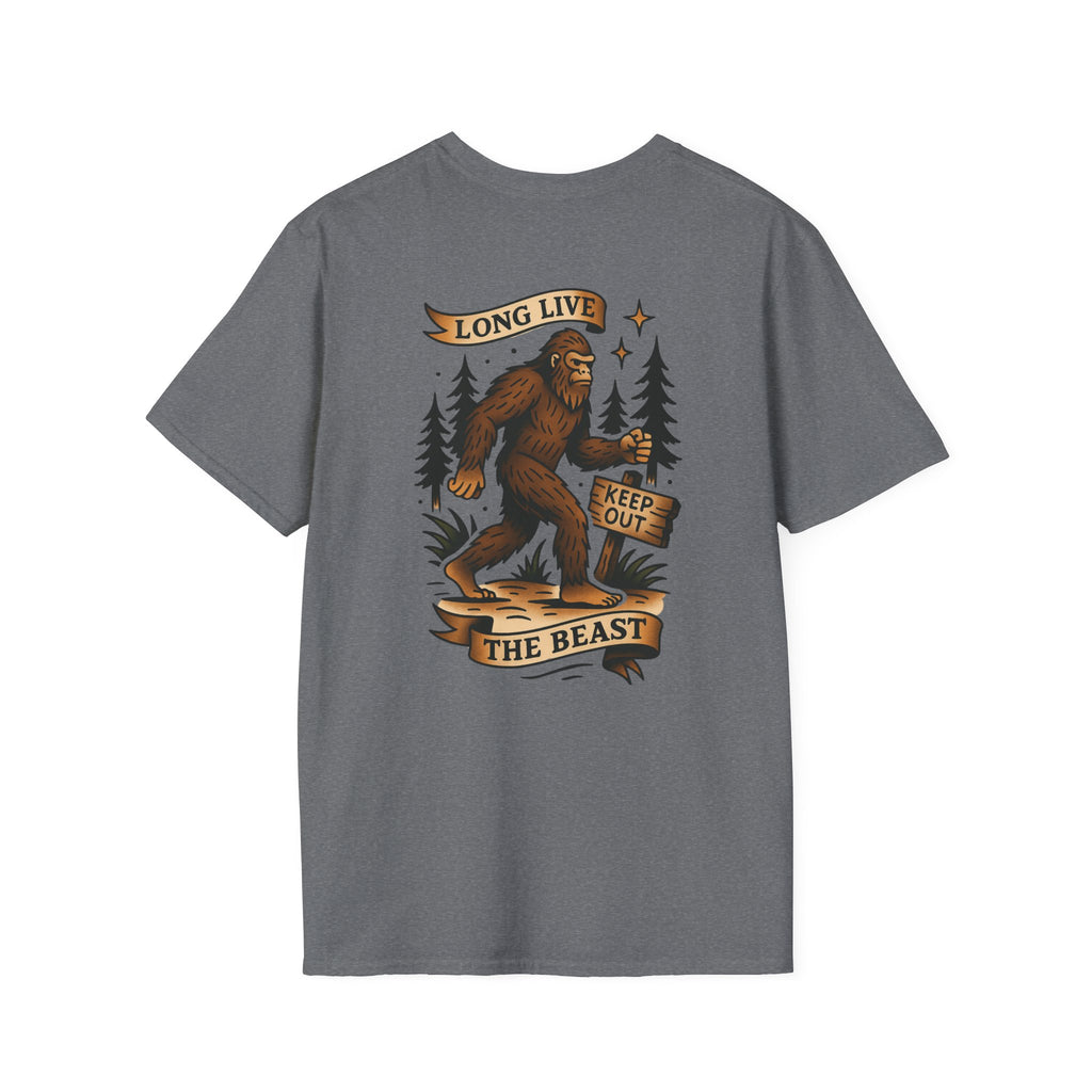 Bigfoot Adventure Retro Graphic Tee | Cryptozoology Unisex Softstyle T-Shirt