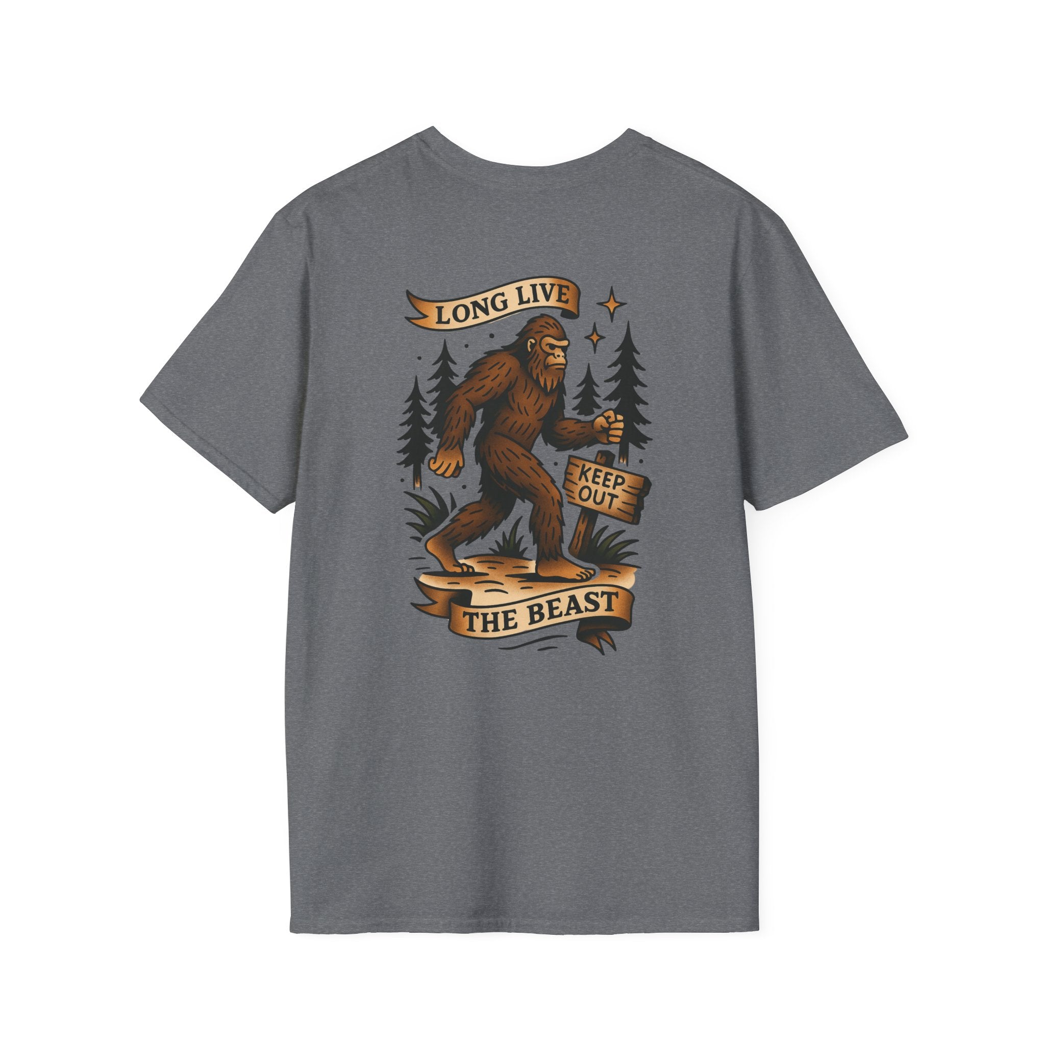 Bigfoot Adventure Retro Graphic Tee | Cryptozoology Unisex Softstyle T-Shirt