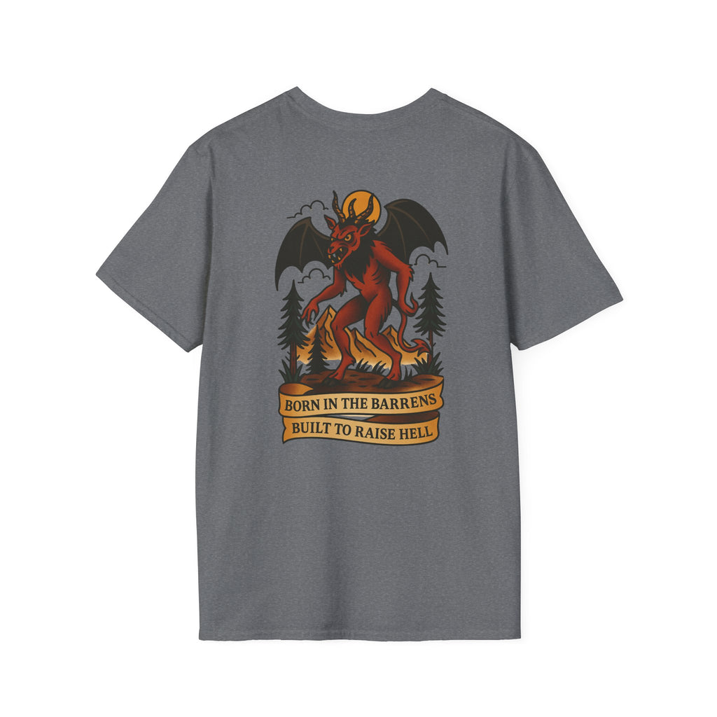 Jersey Devil Adventure Retro Graphic Tee | Cryptozoology Unisex Softstyle T-Shirt