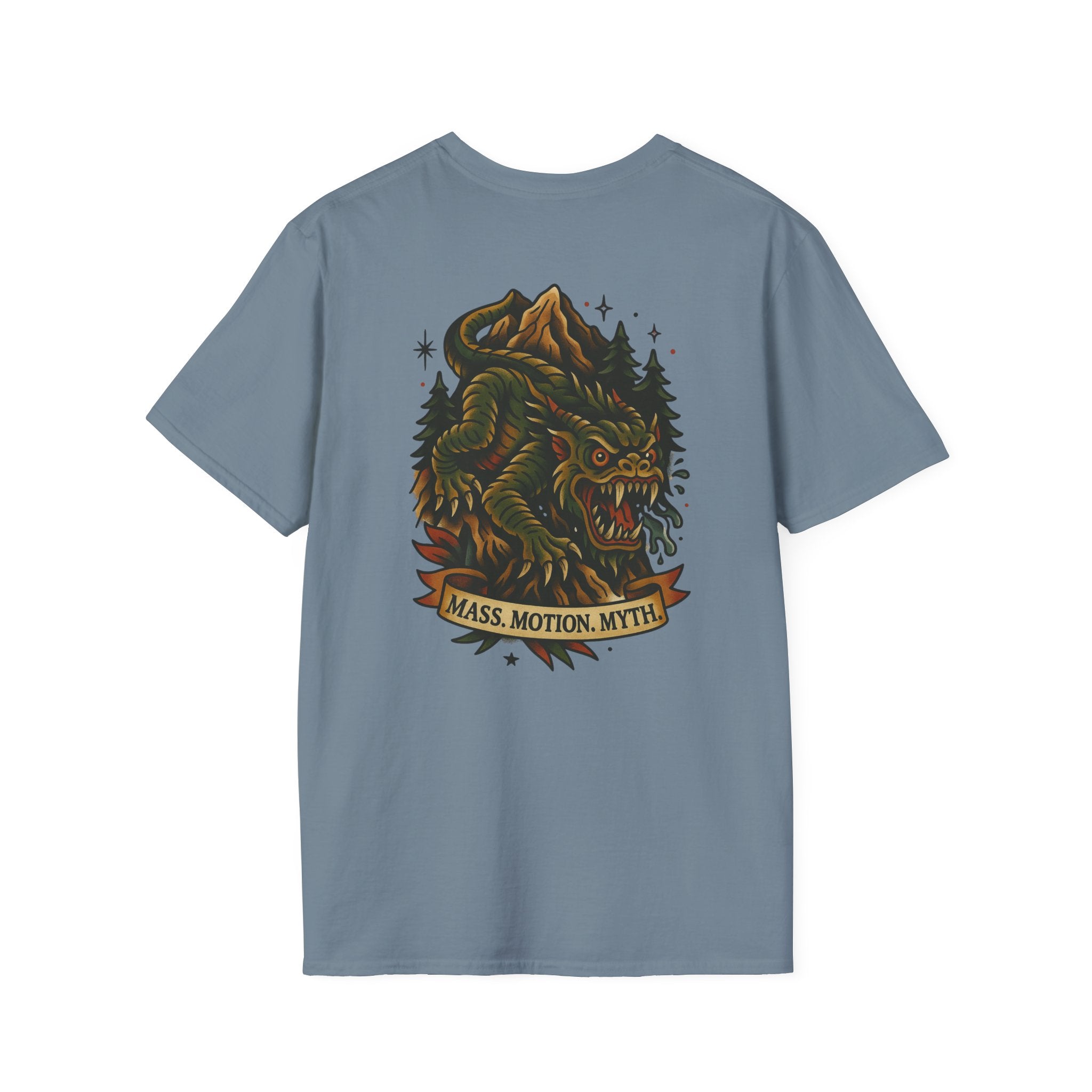 Slide-Rock Bolter Mountain Adventure Retro Graphic Tee | Cryptozoology Unisex Softstyle T-Shirt