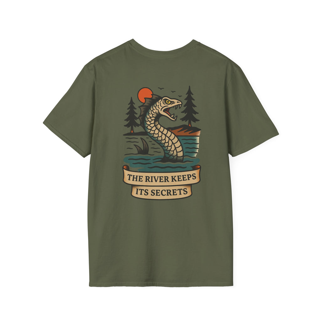 The White River Monster Adventure Retro Graphic Tee | Cryptozoology Unisex Softstyle T-Shirt
