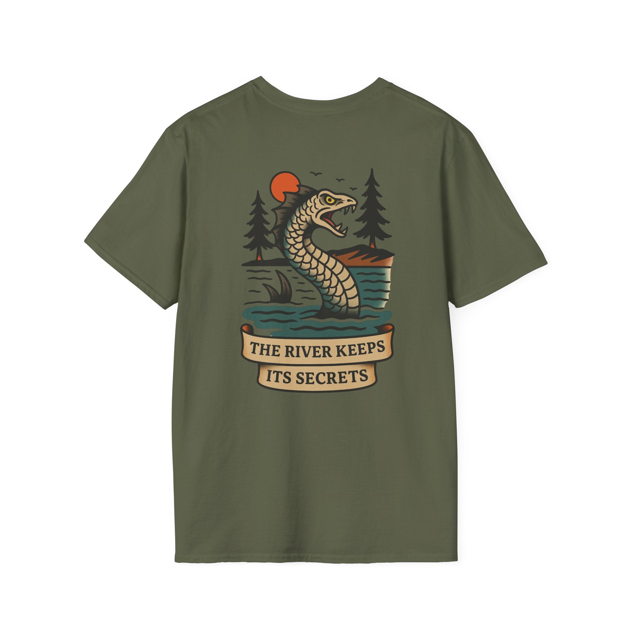 The White River Monster Adventure Retro Graphic Tee | Cryptozoology Unisex Softstyle T-Shirt
