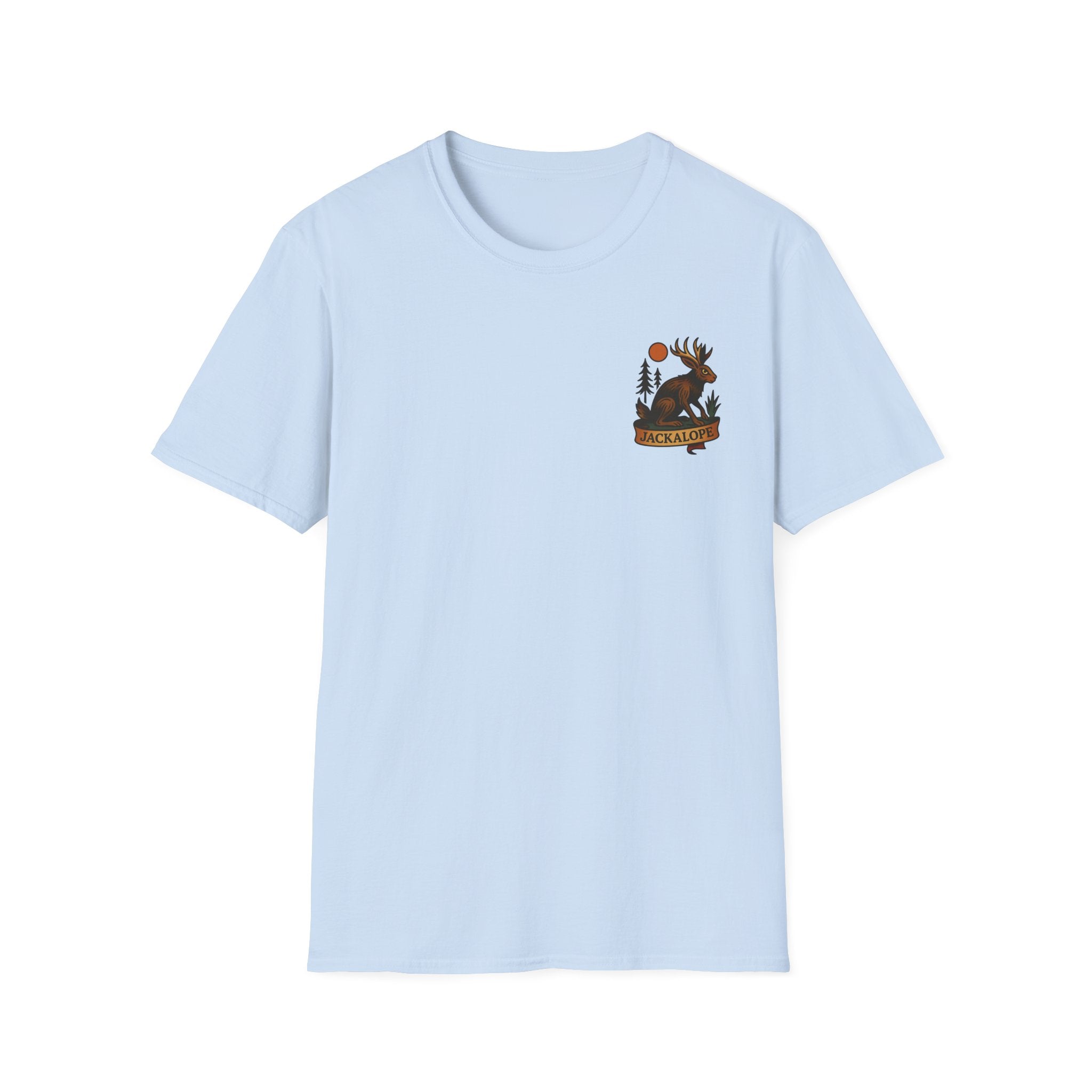 Jackalope Adventure Retro Graphic Tee | Cryptozoology Unisex Softstyle T-Shirt