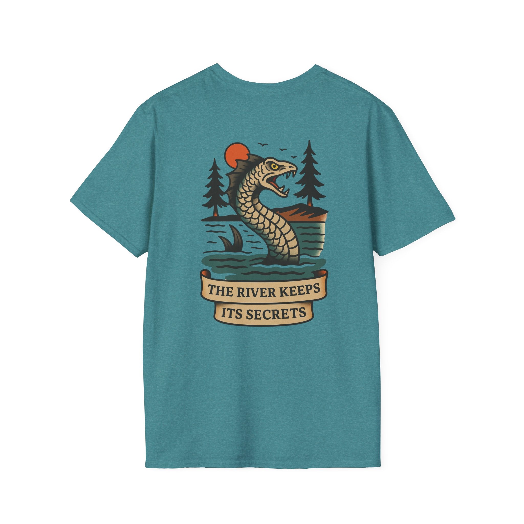 The White River Monster Adventure Retro Graphic Tee | Cryptozoology Unisex Softstyle T-Shirt