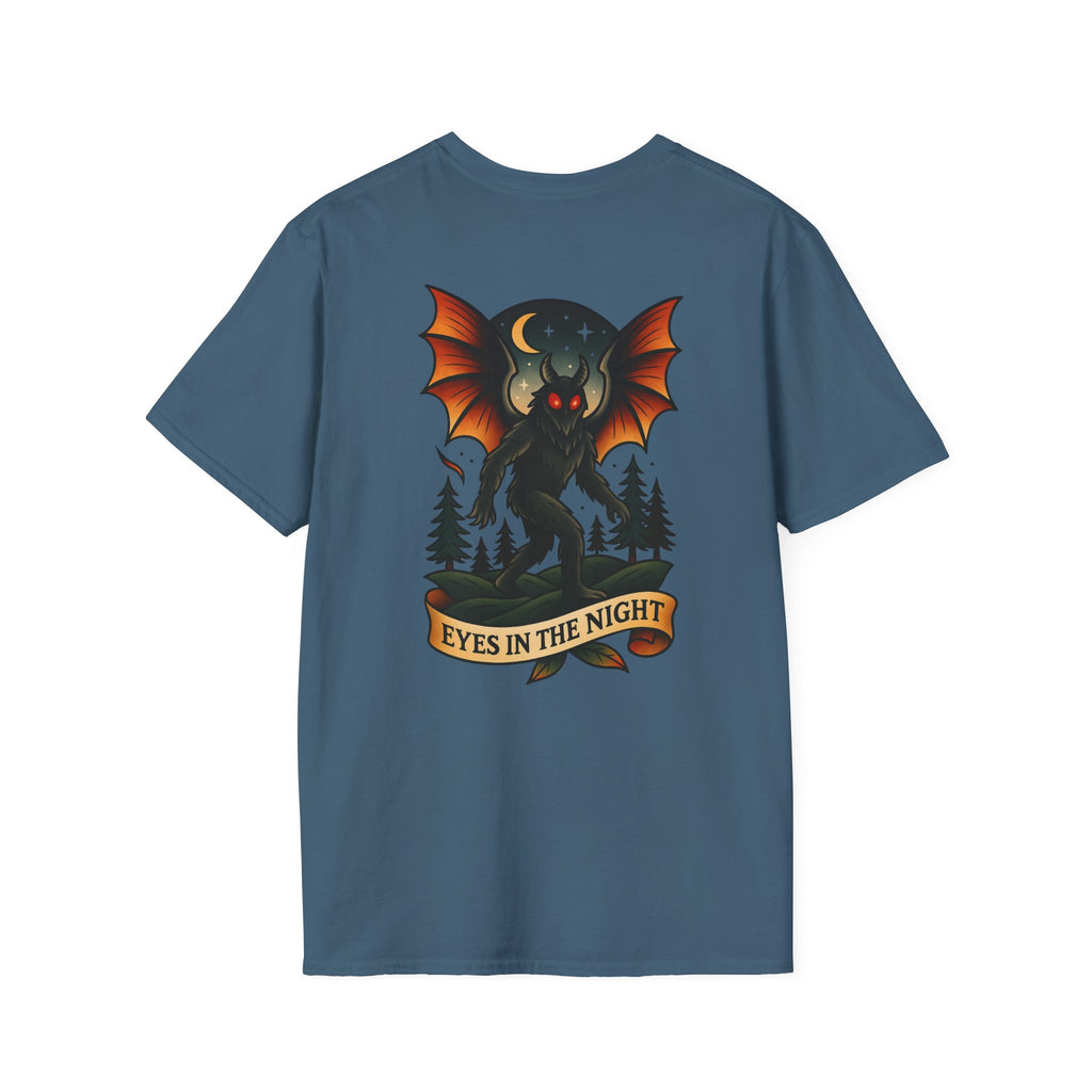 Mothman Adventure Retro Graphic Tee | Cryptozoology Unisex Softstyle T-Shirt