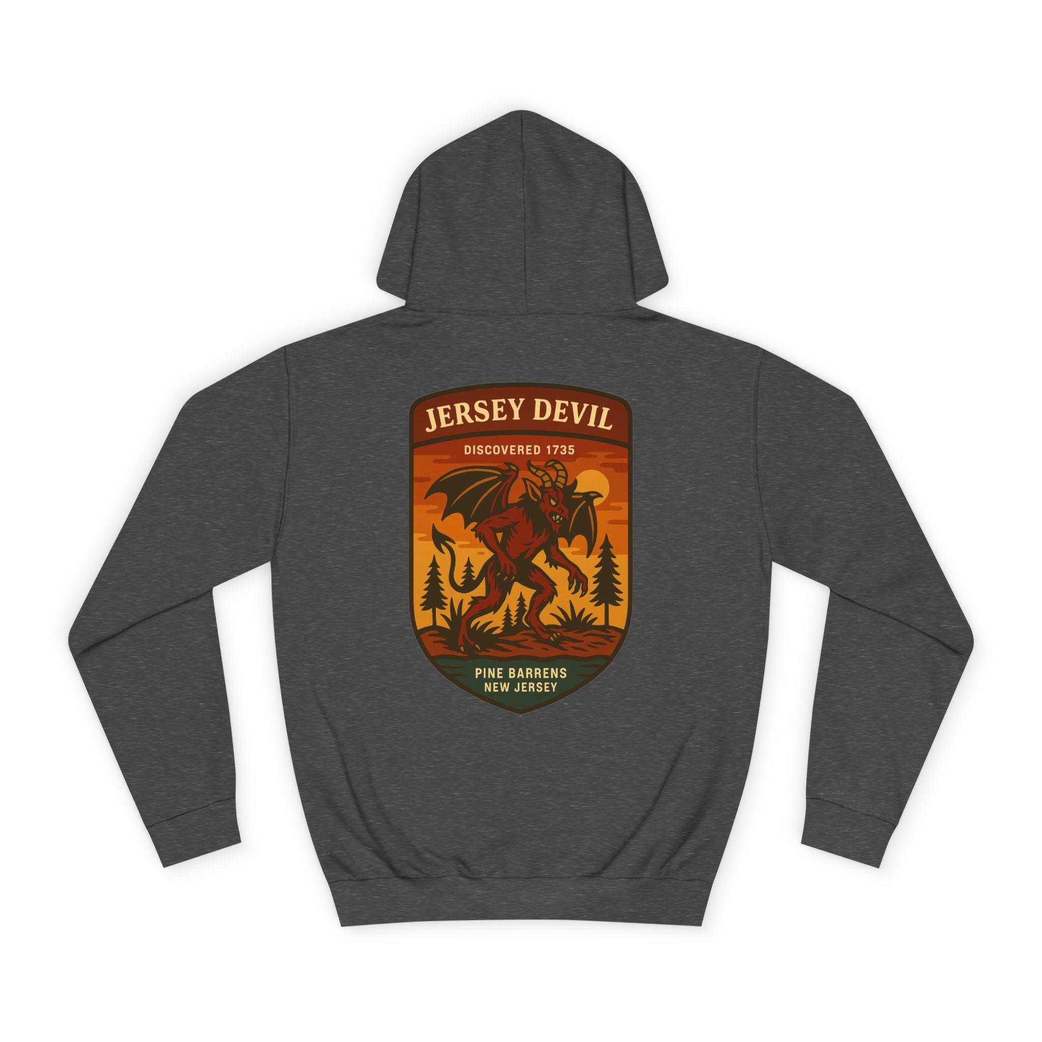 Jersey Devil Patch Hoodie | Retro National Park Style