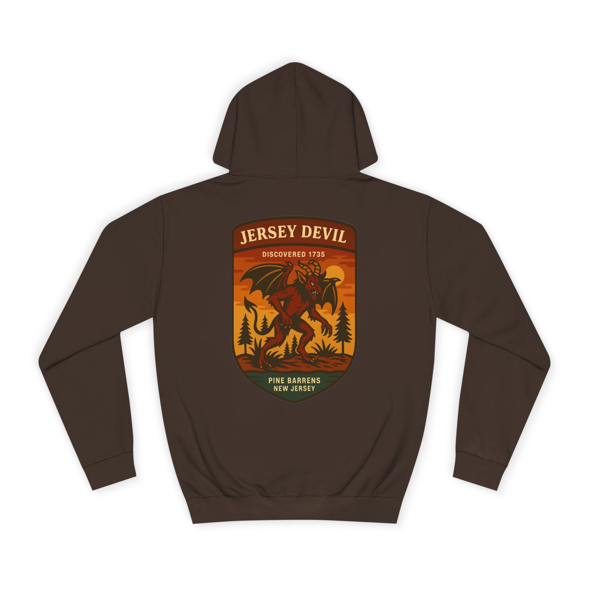 Jersey Devil Patch Hoodie | Retro National Park Style