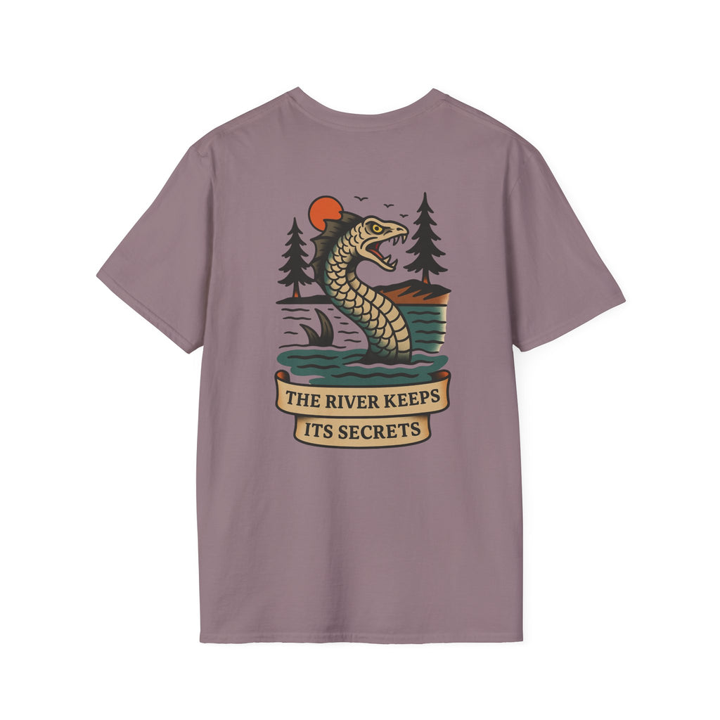 The White River Monster Adventure Retro Graphic Tee | Cryptozoology Unisex Softstyle T-Shirt