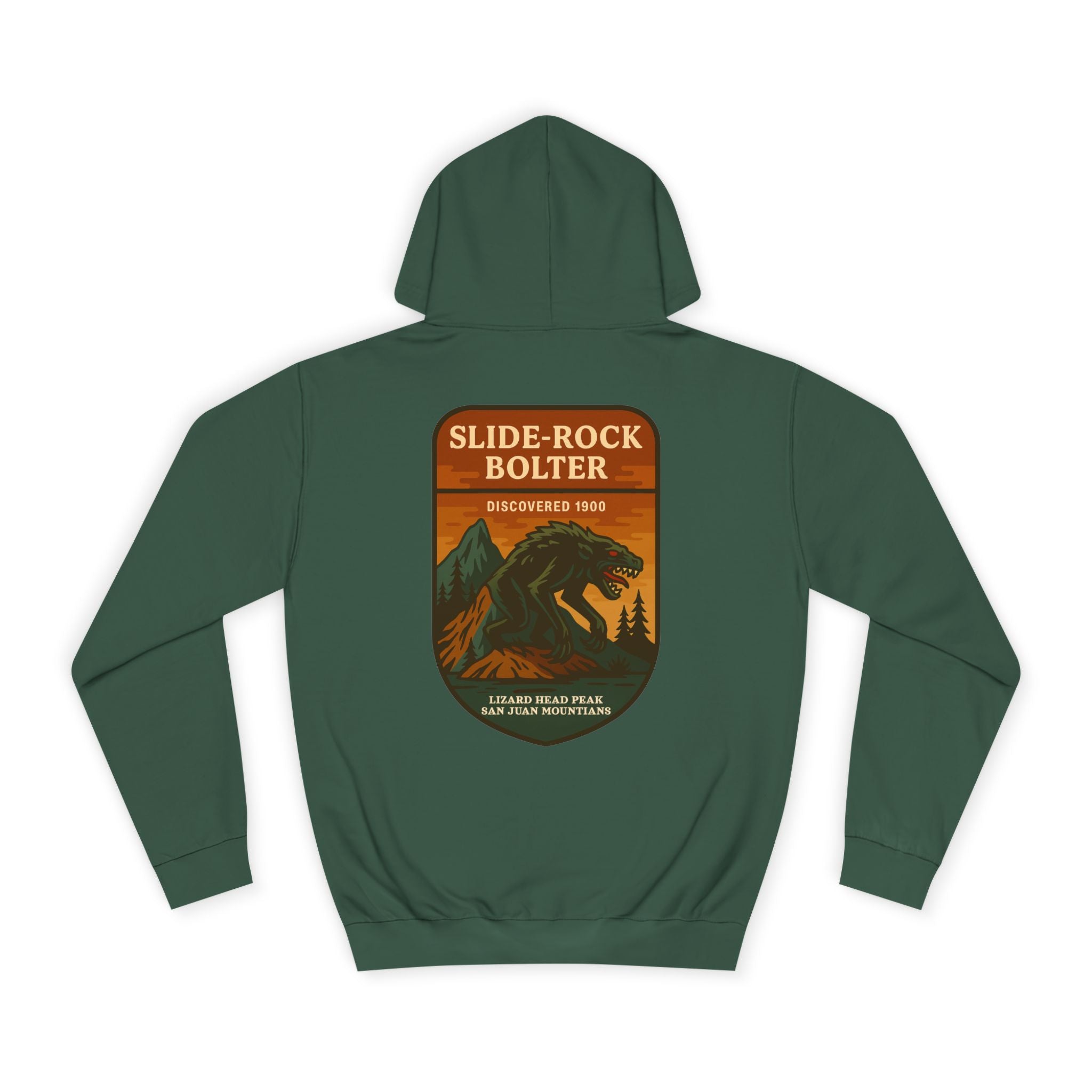 Slide-Rock Bolter Mountain Patch Hoodie | Retro National Park Style