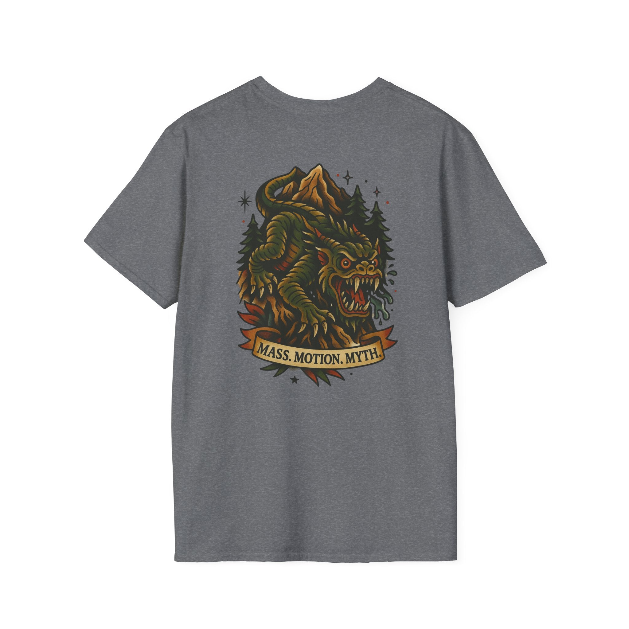 Slide-Rock Bolter Mountain Adventure Retro Graphic Tee | Cryptozoology Unisex Softstyle T-Shirt