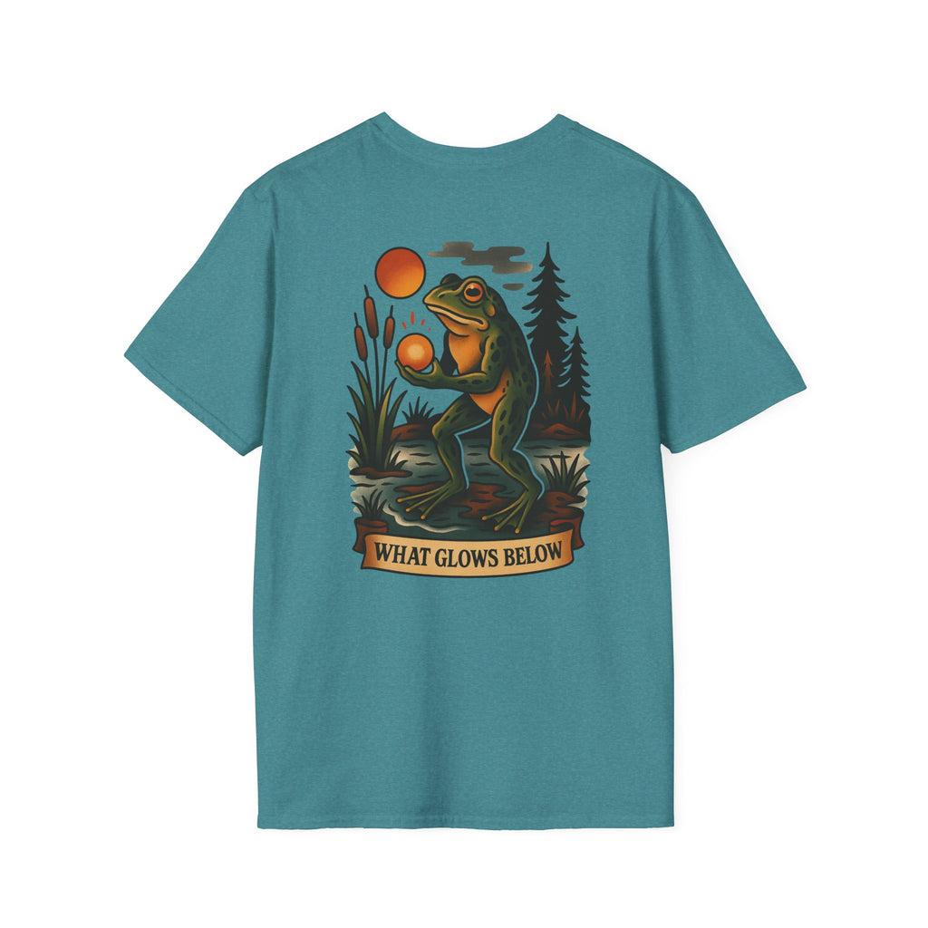 Loveland Frogman Adventure Retro Graphic Tee | Cryptozoology Unisex Softstyle T-Shirt