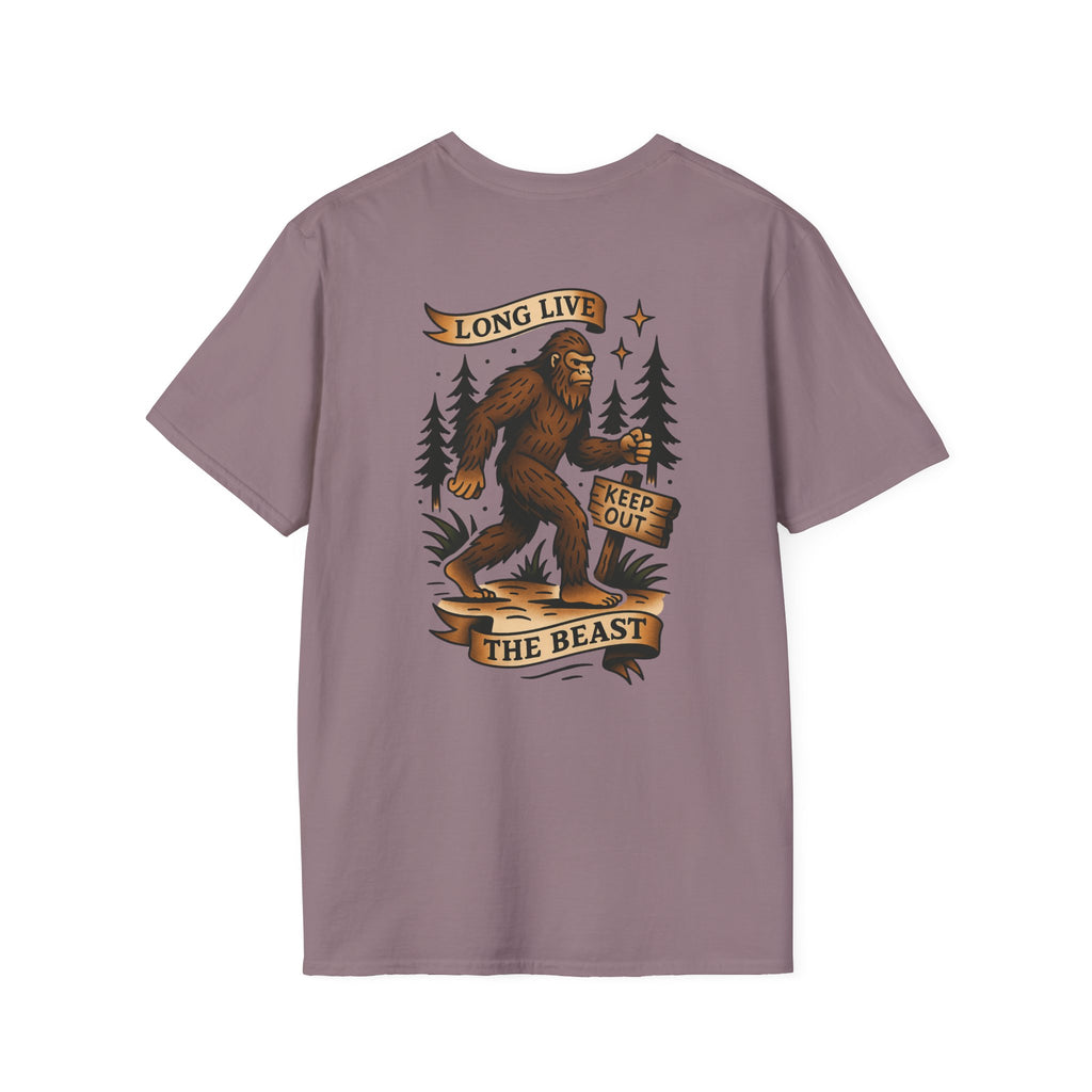 Bigfoot Adventure Retro Graphic Tee | Cryptozoology Unisex Softstyle T-Shirt