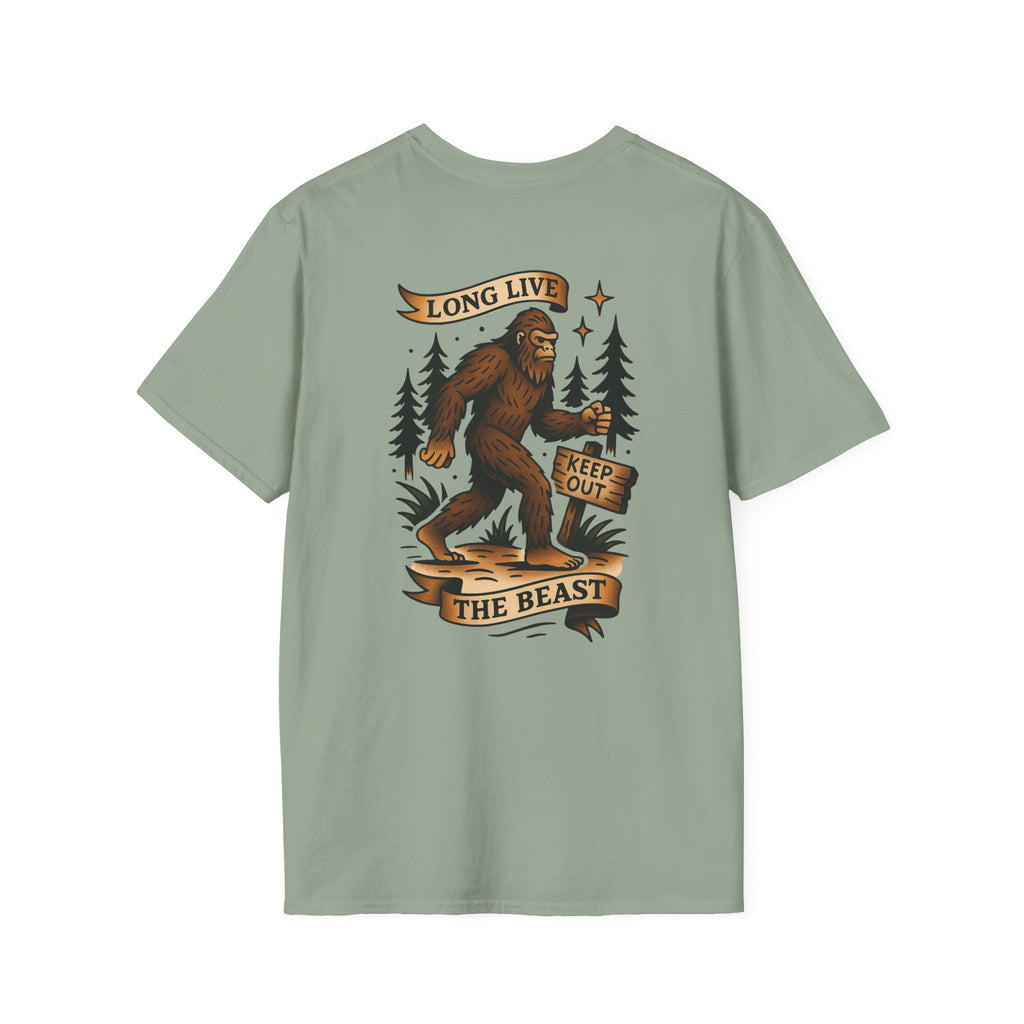 Bigfoot Adventure Retro Graphic Tee | Cryptozoology Unisex Softstyle T-Shirt