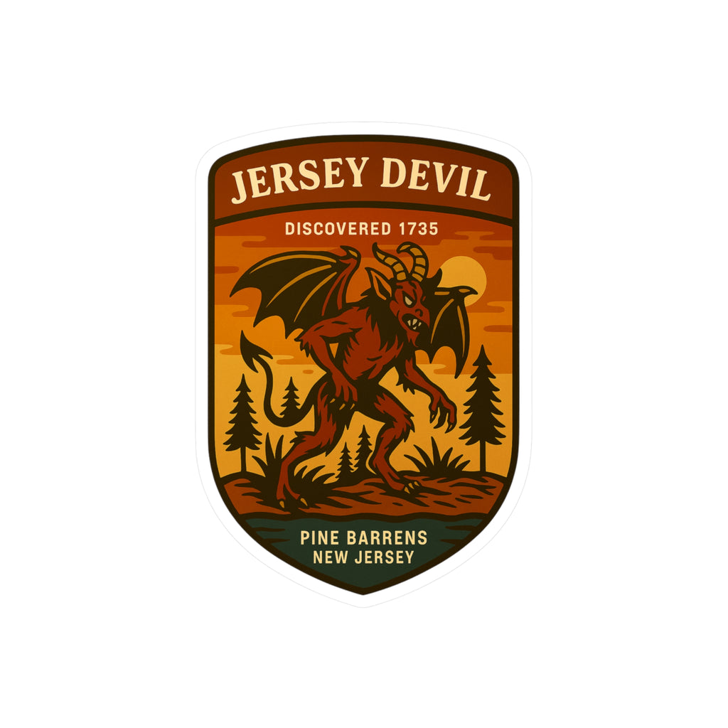 Jersey Devil emblem kiss-cut vinyl decal | Pine Barrens New Jersey