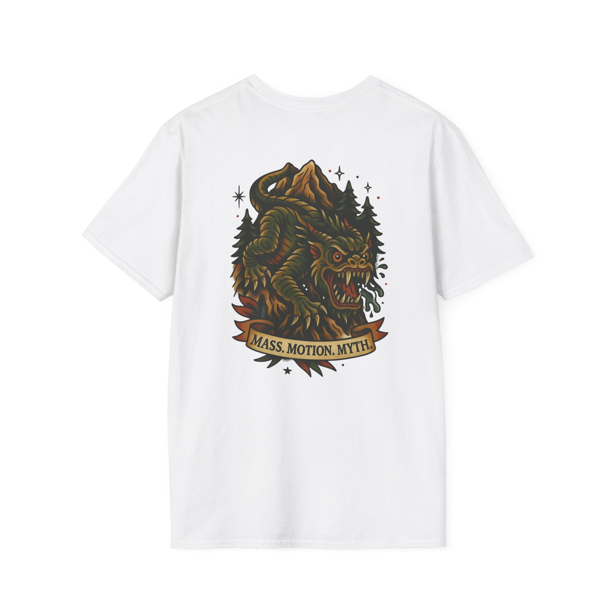 Slide-Rock Bolter Mountain Adventure Retro Graphic Tee | Cryptozoology Unisex Softstyle T-Shirt