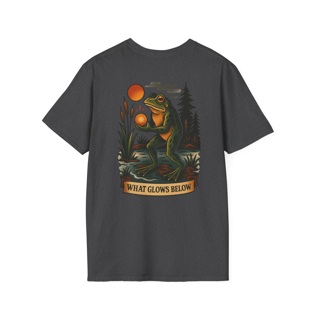 Loveland Frogman Adventure Retro Graphic Tee | Cryptozoology Unisex Softstyle T-Shirt