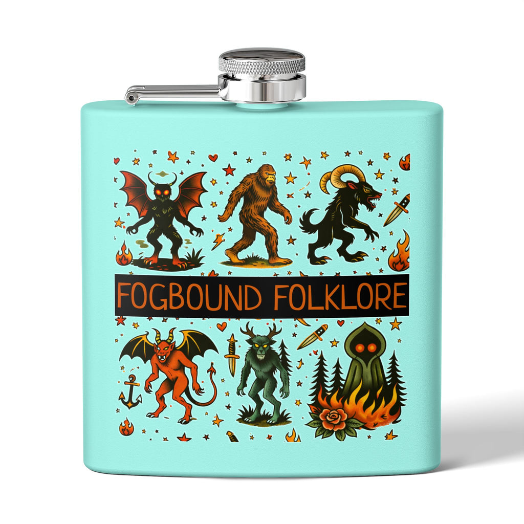 Vintage Monster Tattoo Art Hip Flask