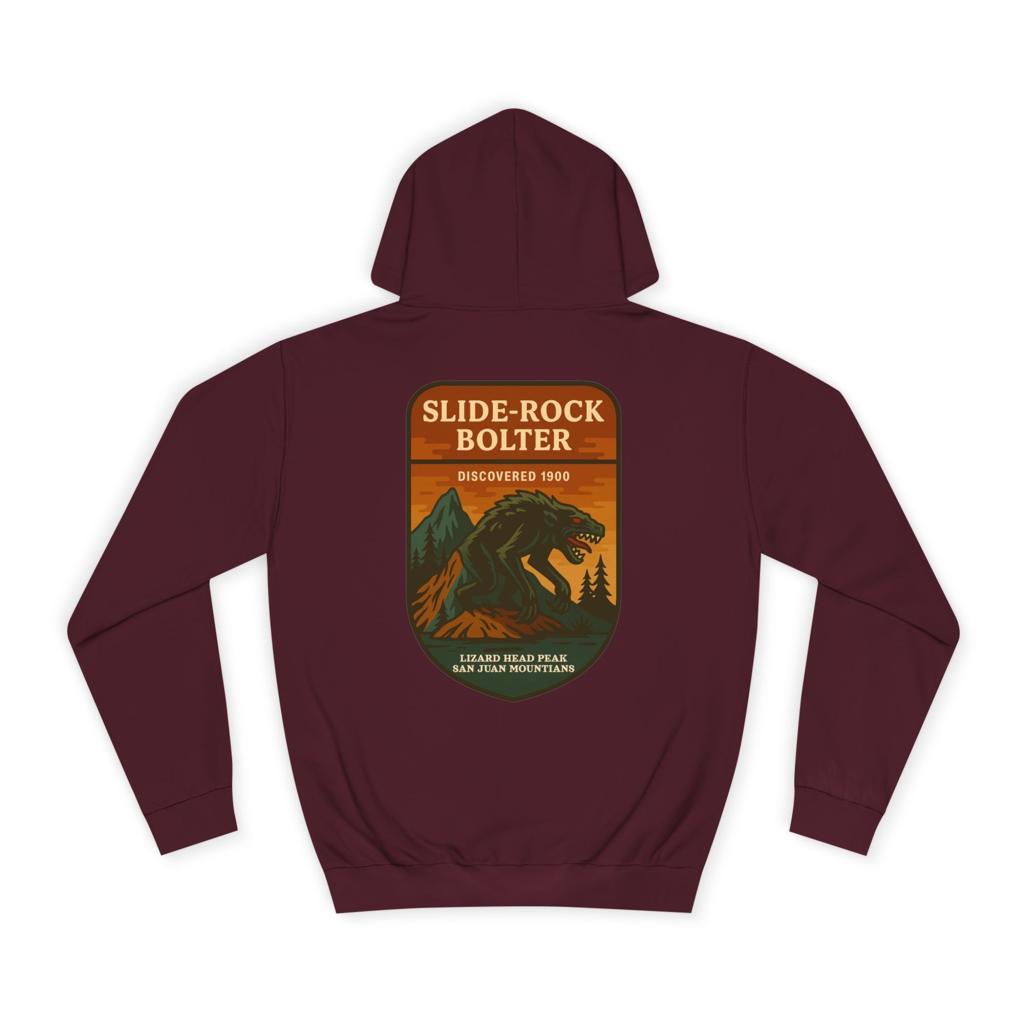 Slide-Rock Bolter Mountain Patch Hoodie | Retro National Park Style