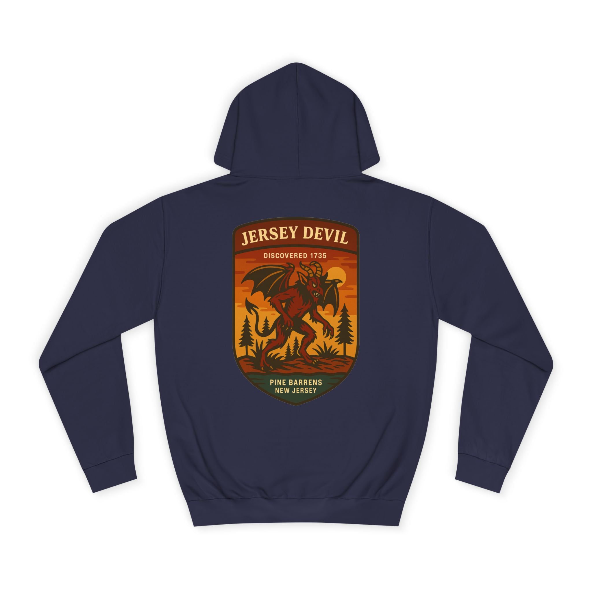 Jersey Devil Patch Hoodie | Retro National Park Style