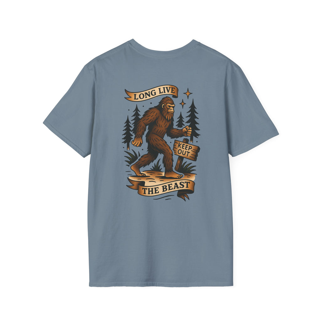 Bigfoot Adventure Retro Graphic Tee | Cryptozoology Unisex Softstyle T-Shirt