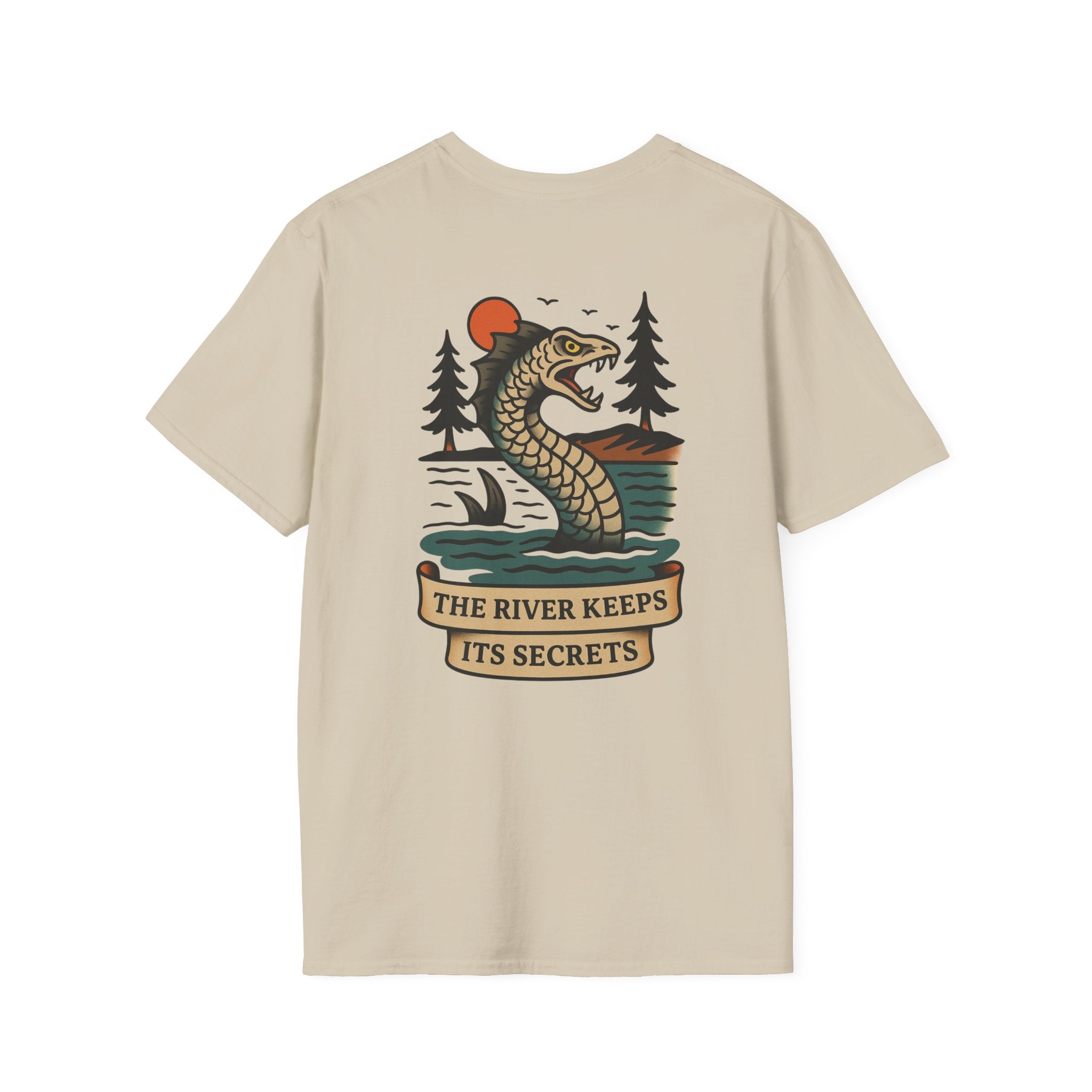The White River Monster Adventure Retro Graphic Tee | Cryptozoology Unisex Softstyle T-Shirt