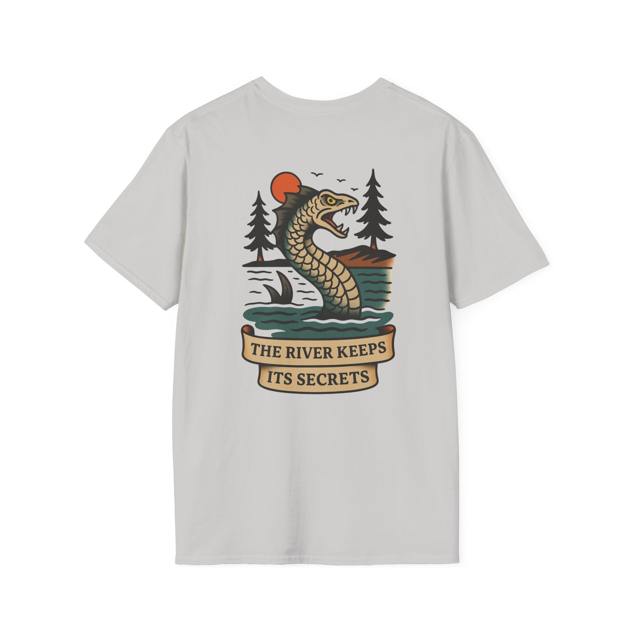 The White River Monster Adventure Retro Graphic Tee | Cryptozoology Unisex Softstyle T-Shirt