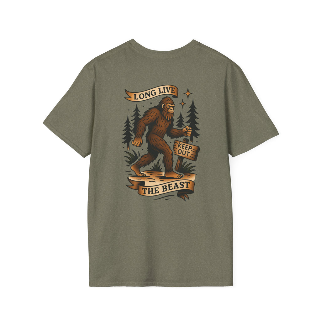 Bigfoot Adventure Retro Graphic Tee | Cryptozoology Unisex Softstyle T-Shirt