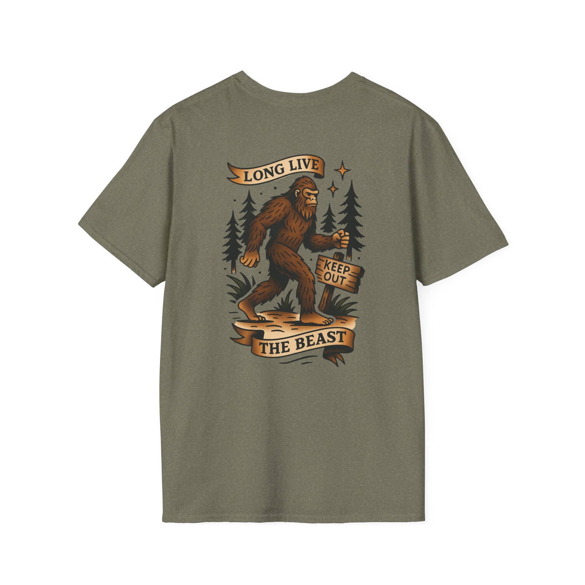 Bigfoot Adventure Retro Graphic Tee | Cryptozoology Unisex Softstyle T-Shirt