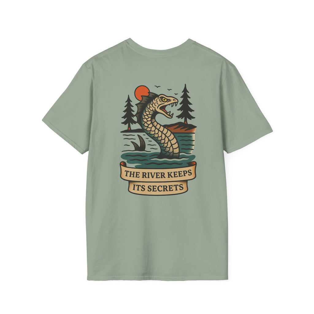 The White River Monster Adventure Retro Graphic Tee | Cryptozoology Unisex Softstyle T-Shirt