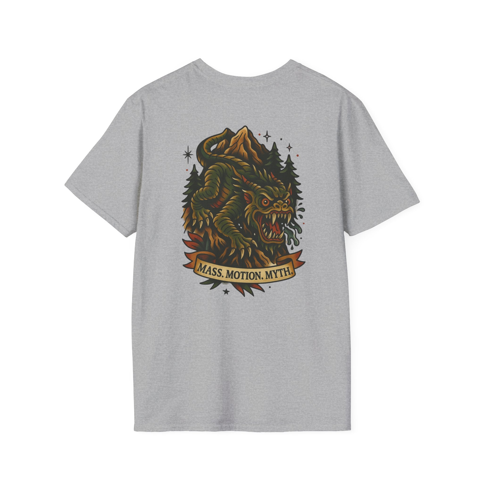 Slide-Rock Bolter Mountain Adventure Retro Graphic Tee | Cryptozoology Unisex Softstyle T-Shirt