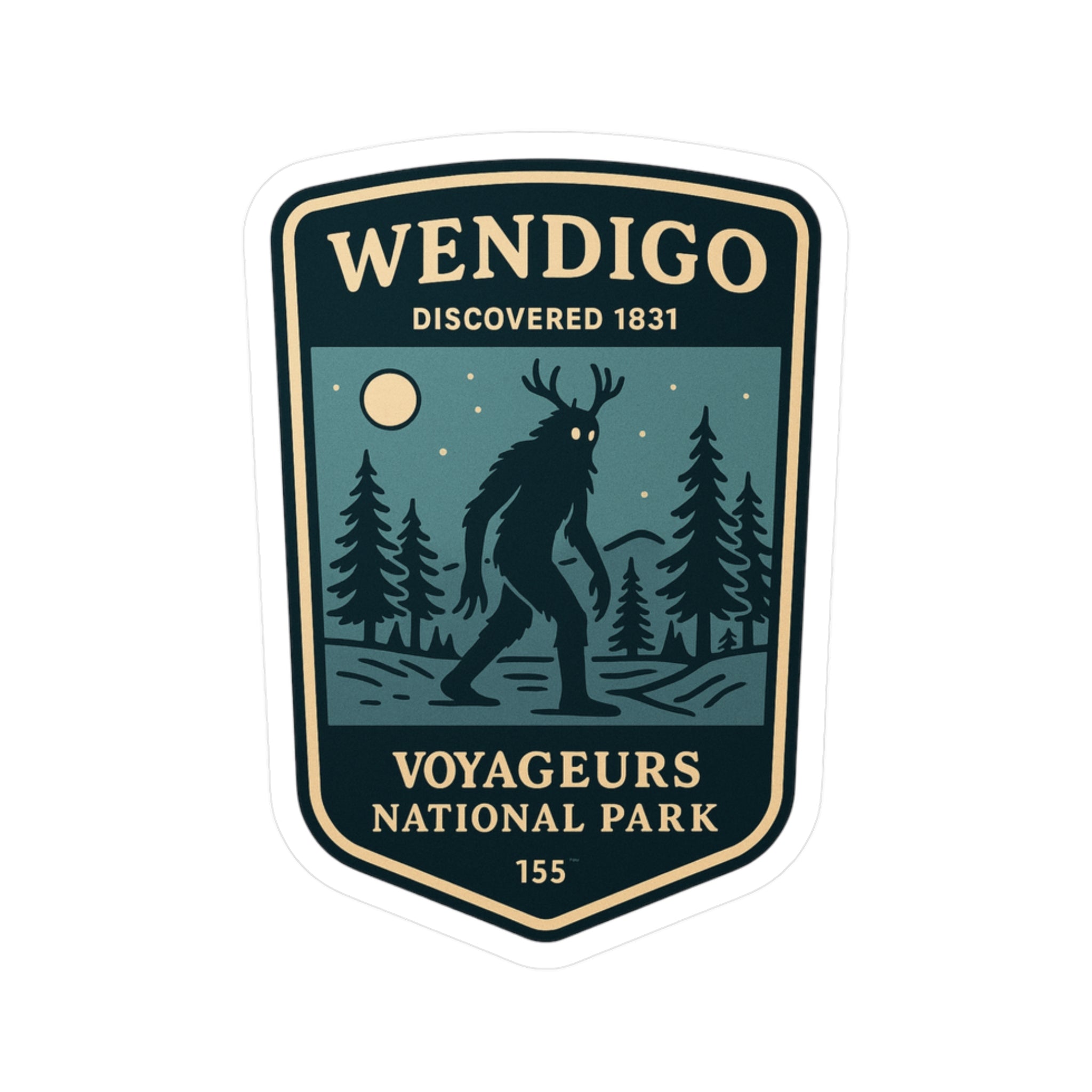 Wendigo National Park Patch Sticker Vinyl Decal | Outdoor Wilderness