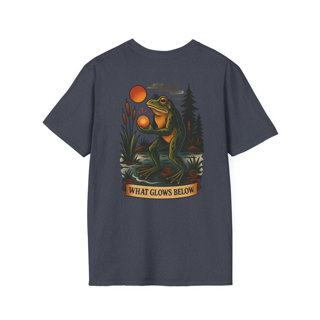 Loveland Frogman Adventure Retro Graphic Tee | Cryptozoology Unisex Softstyle T-Shirt