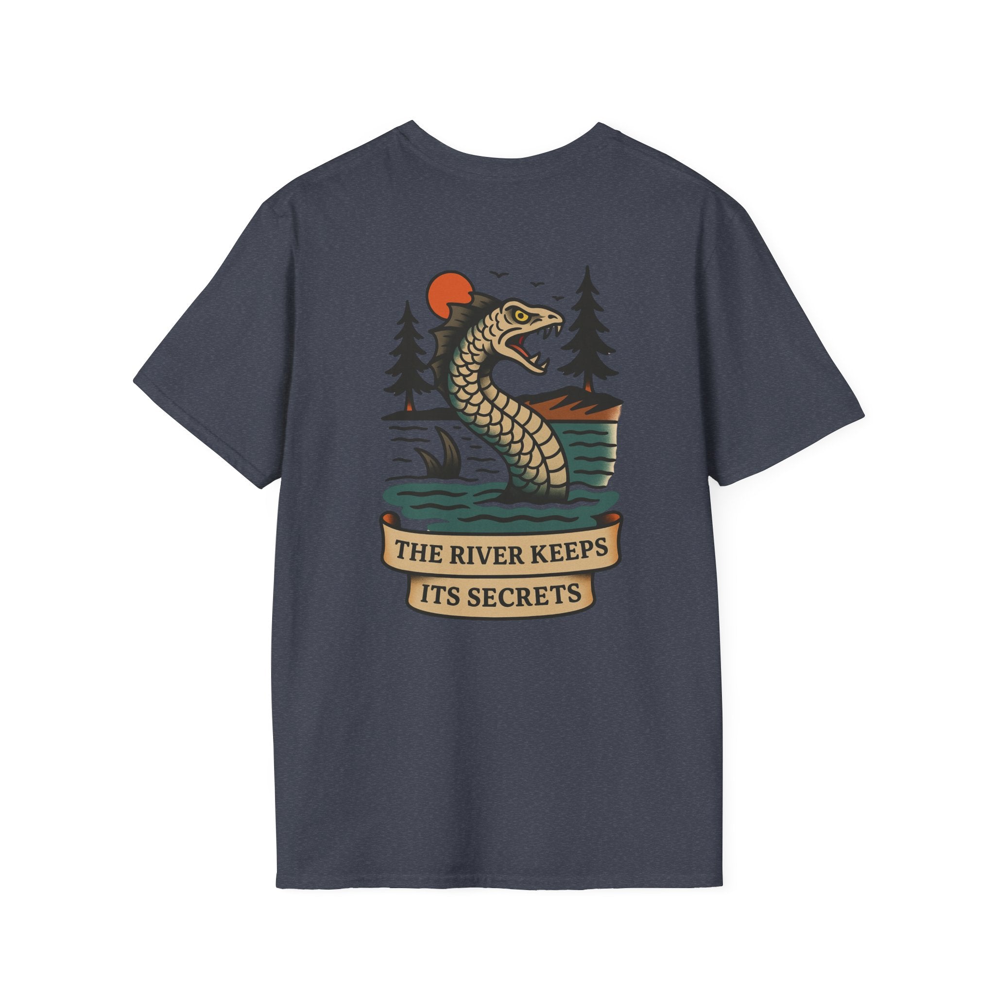 The White River Monster Adventure Retro Graphic Tee | Cryptozoology Unisex Softstyle T-Shirt