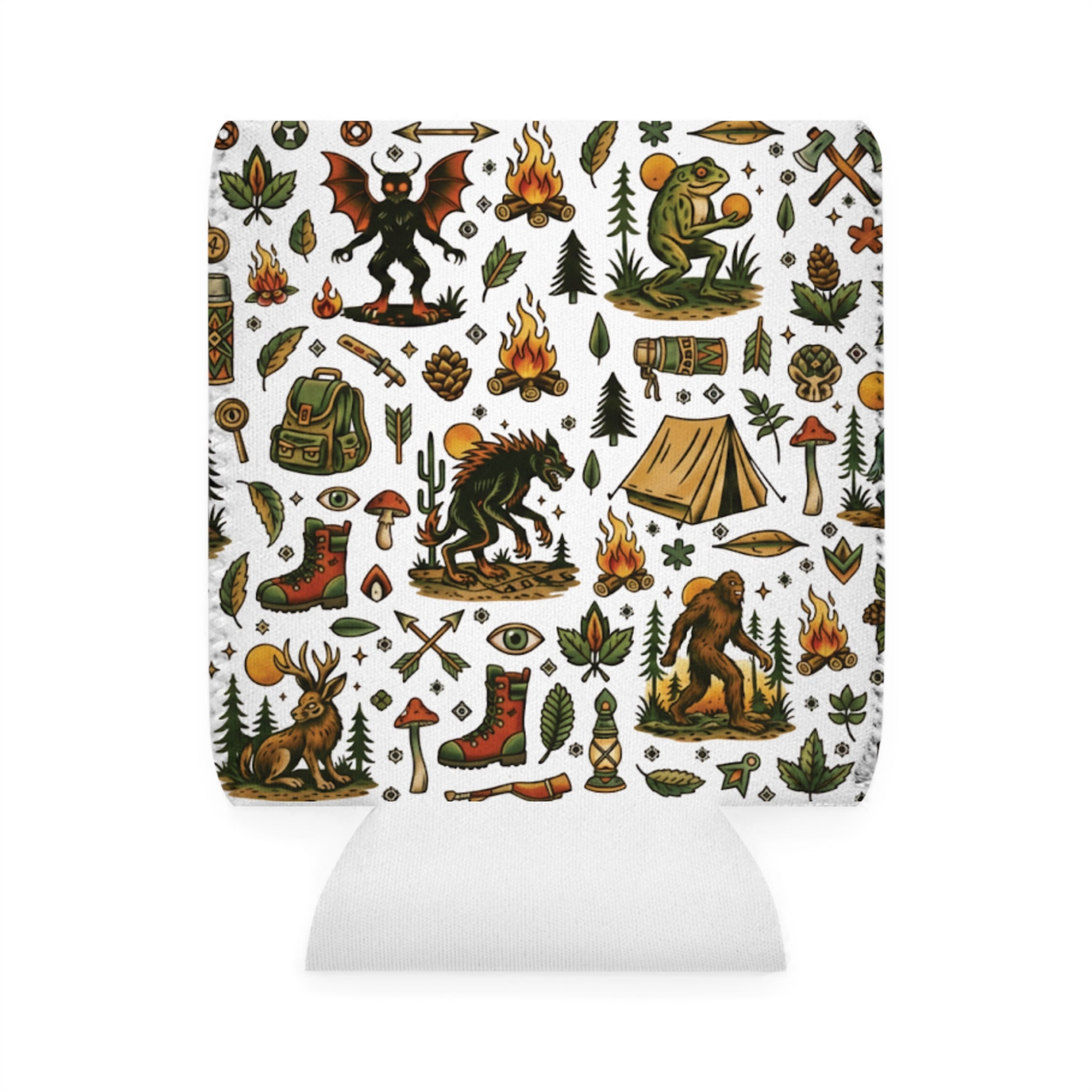 Vintage Forest Monster Can Cooler Sleeve