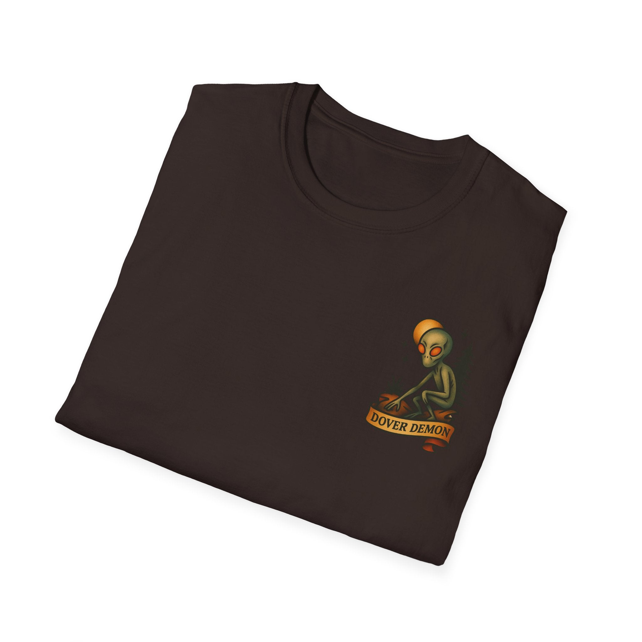 Dover Demon Adventure Retro Graphic Tee | Cryptozoology Unisex Softstyle T-Shirt