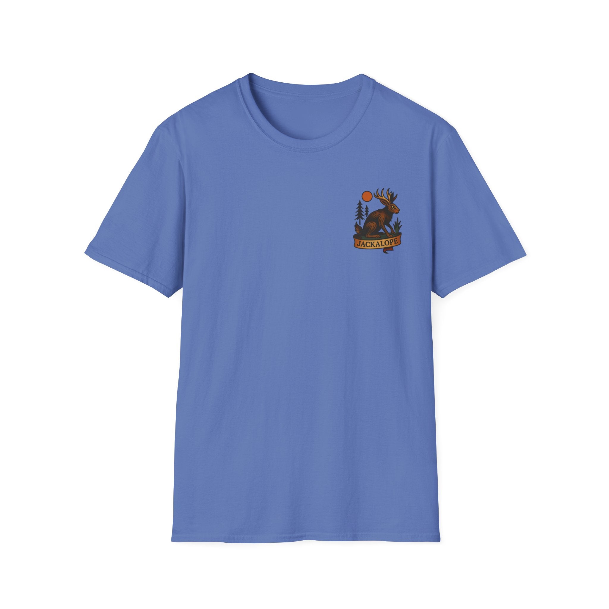 Jackalope Adventure Retro Graphic Tee | Cryptozoology Unisex Softstyle T-Shirt