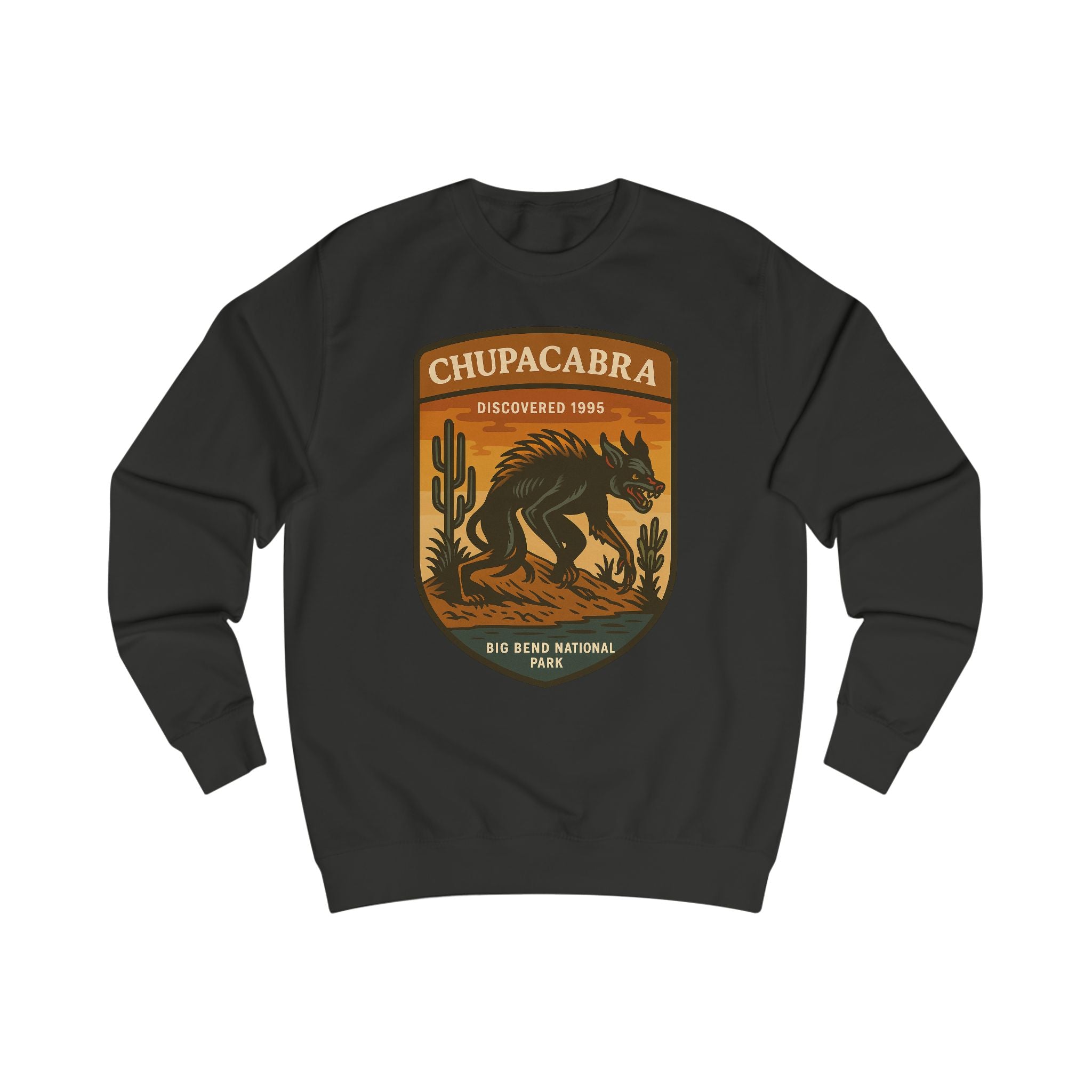 Chupacabra Adventure Unisex Sweatshirt | Retro National Park Style
