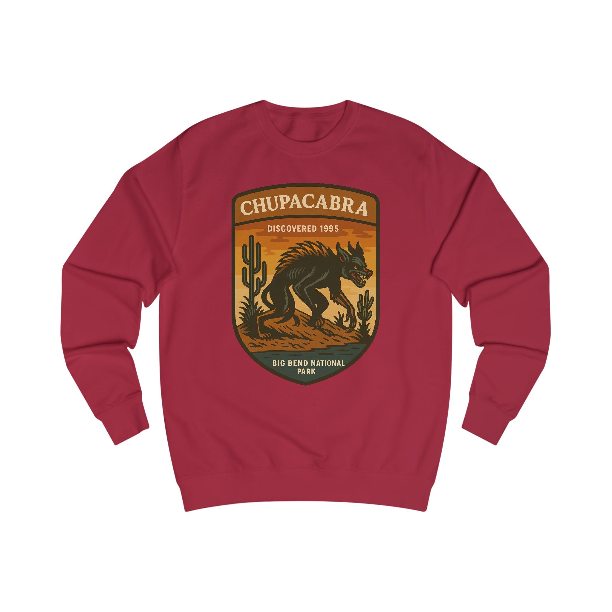 Chupacabra Adventure Unisex Sweatshirt | Retro National Park Style
