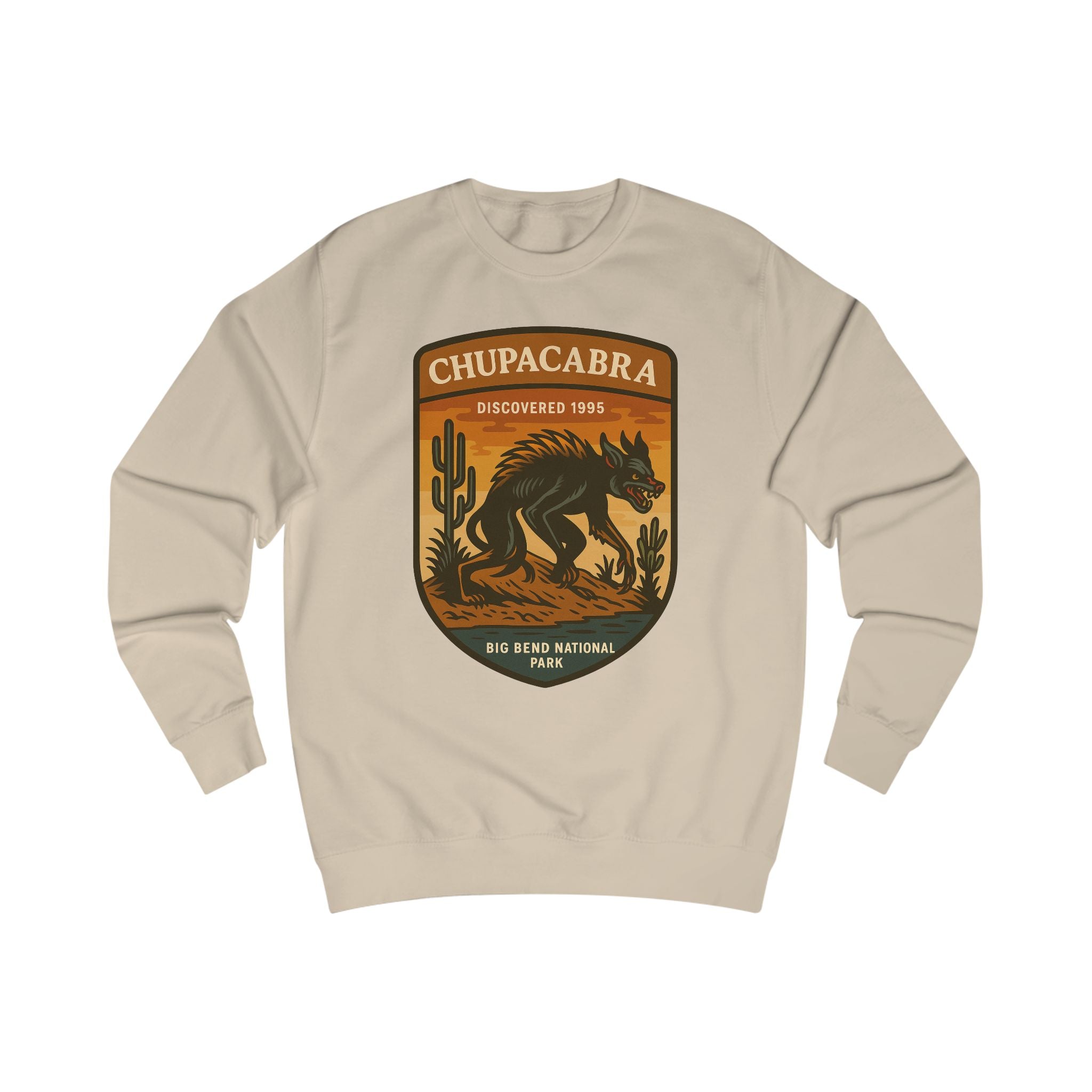 Chupacabra Adventure Sweatshirt | Retro National Park Cryptid