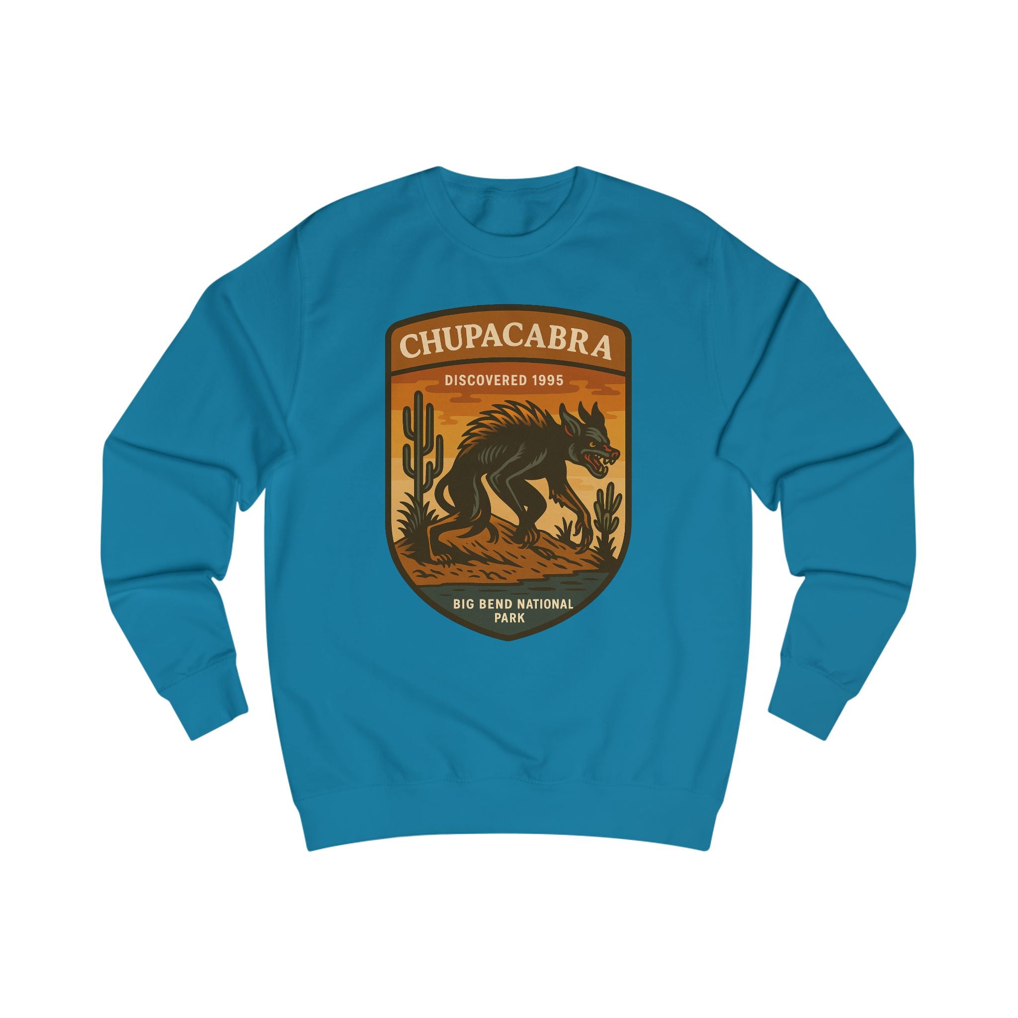 Chupacabra Adventure Sweatshirt | Retro National Park Cryptid