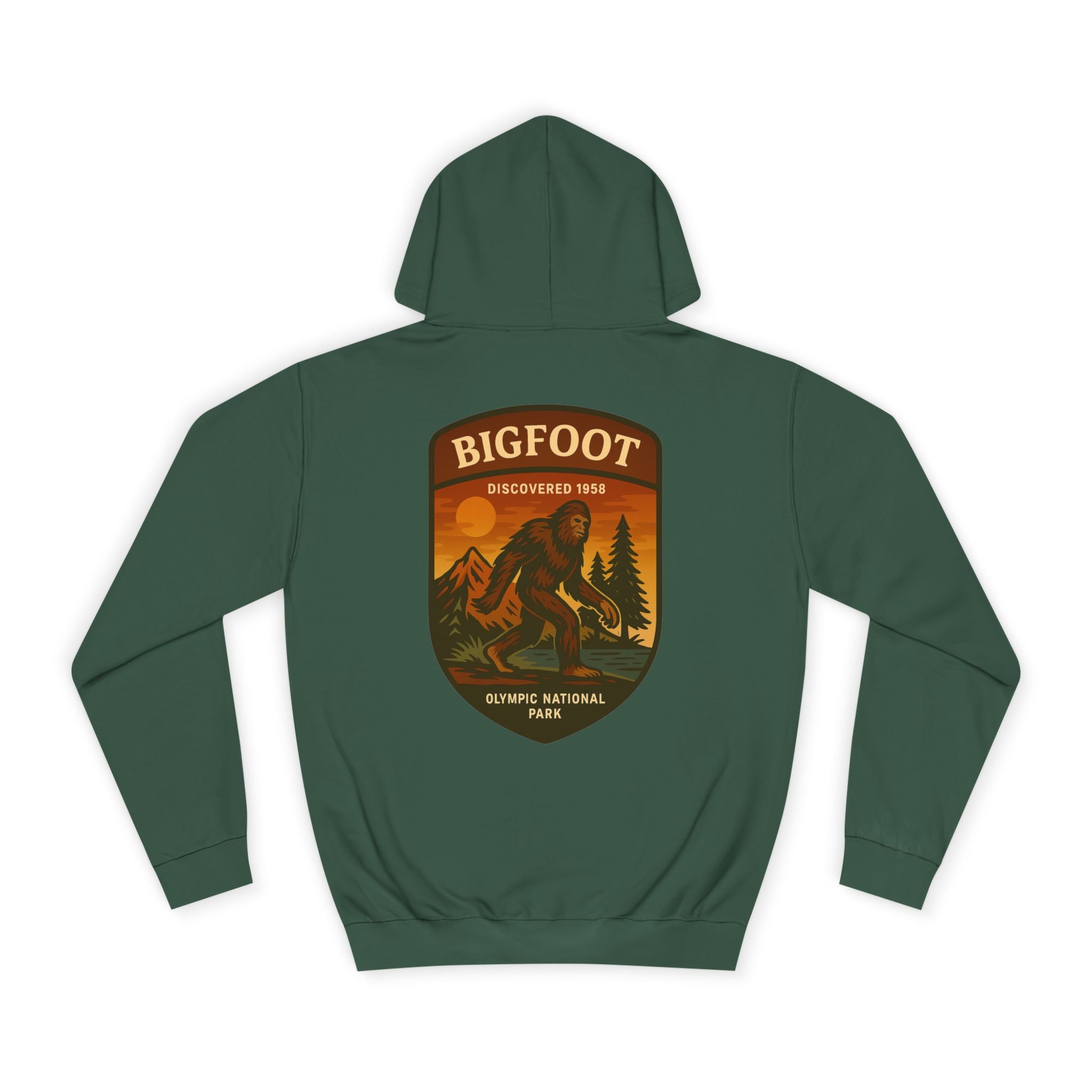 Bigfoot Discovery Patch Hoodie | Retro National Park Style