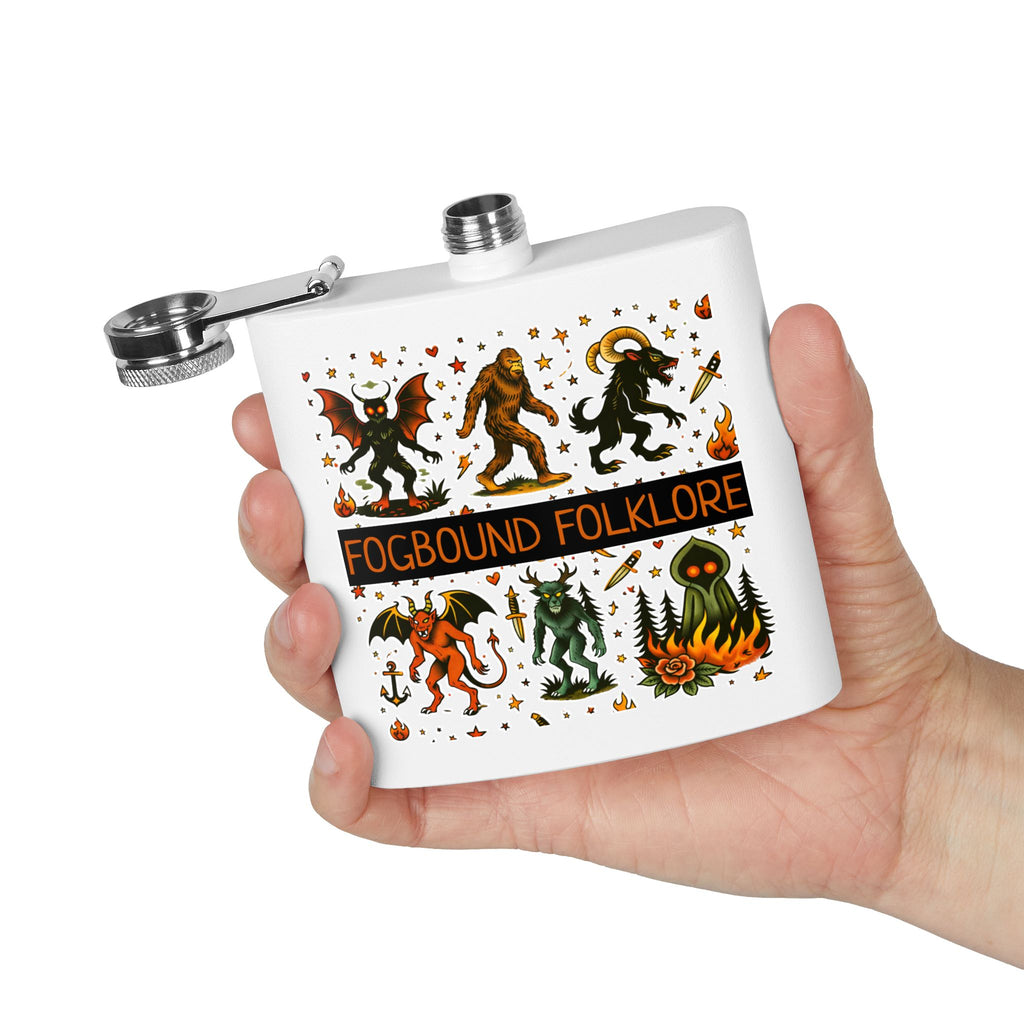 Vintage Monster Tattoo Art Hip Flask