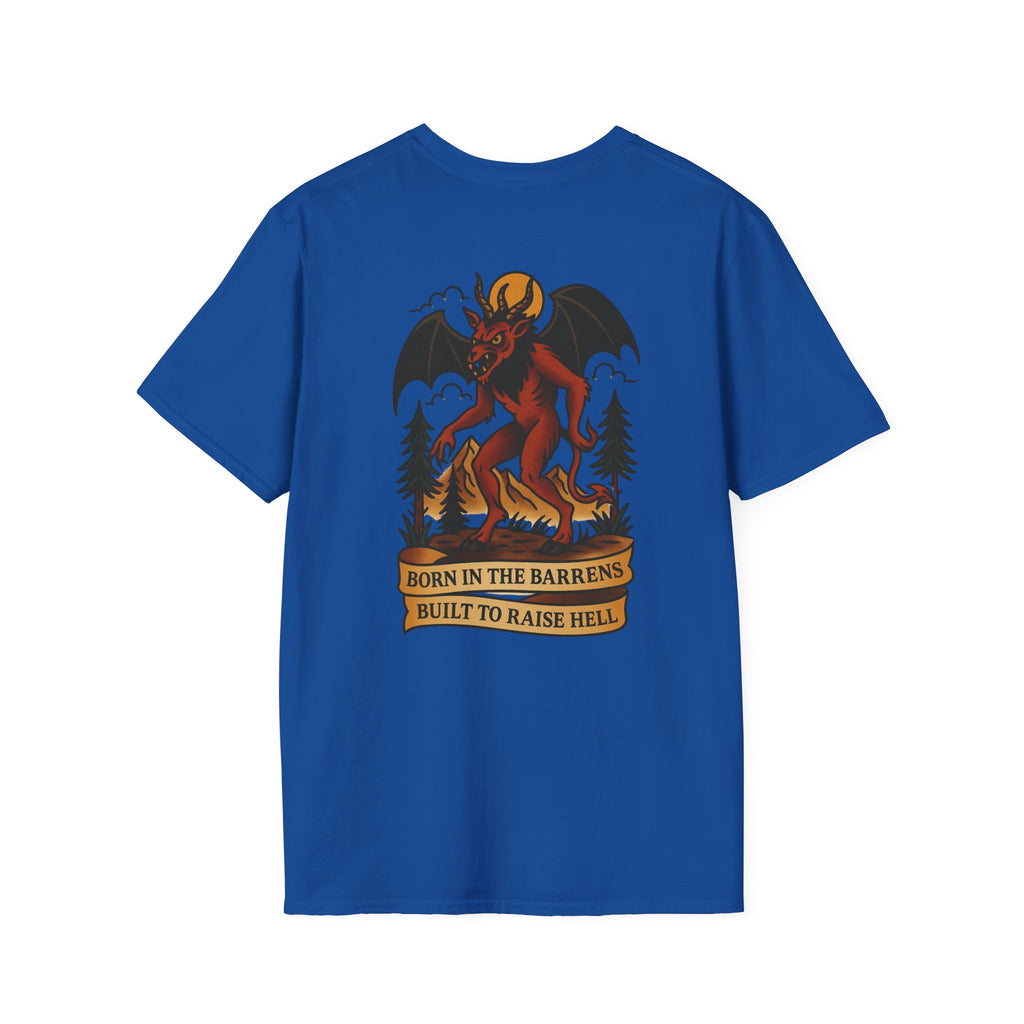Jersey Devil Adventure Retro Graphic Tee | Cryptozoology Unisex Softstyle T-Shirt