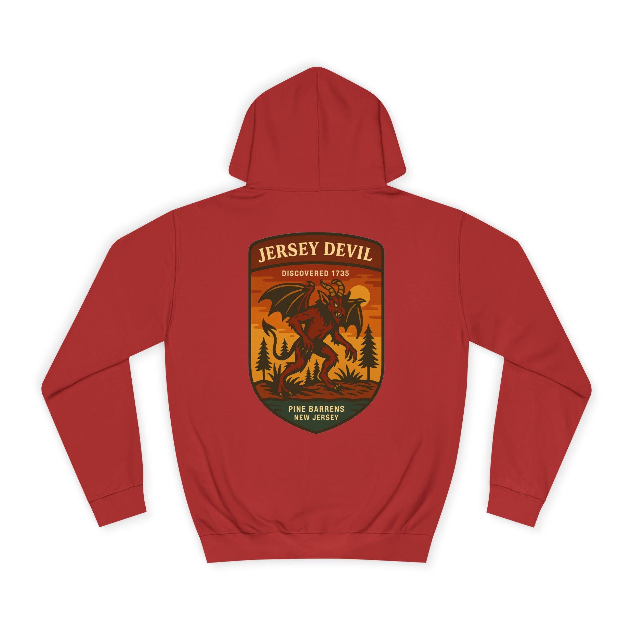 Jersey Devil Patch Hoodie | Retro National Park Style